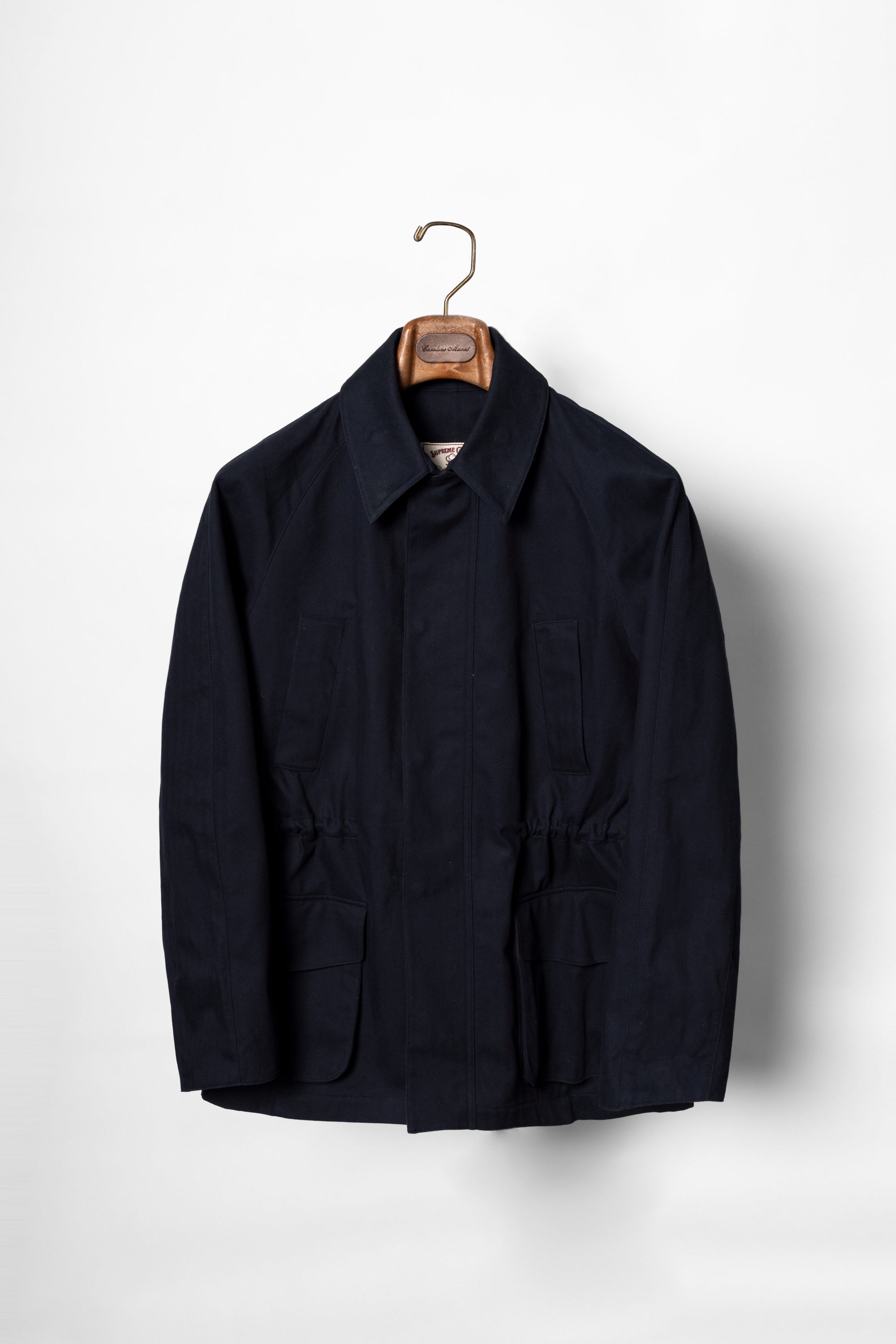 Ink Blue Herringbone Cotton Hunting Jacket