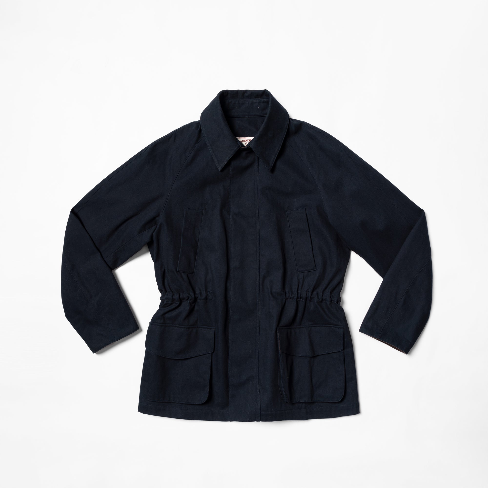 Ink Blue Herringbone Cotton Hunting Jacket
