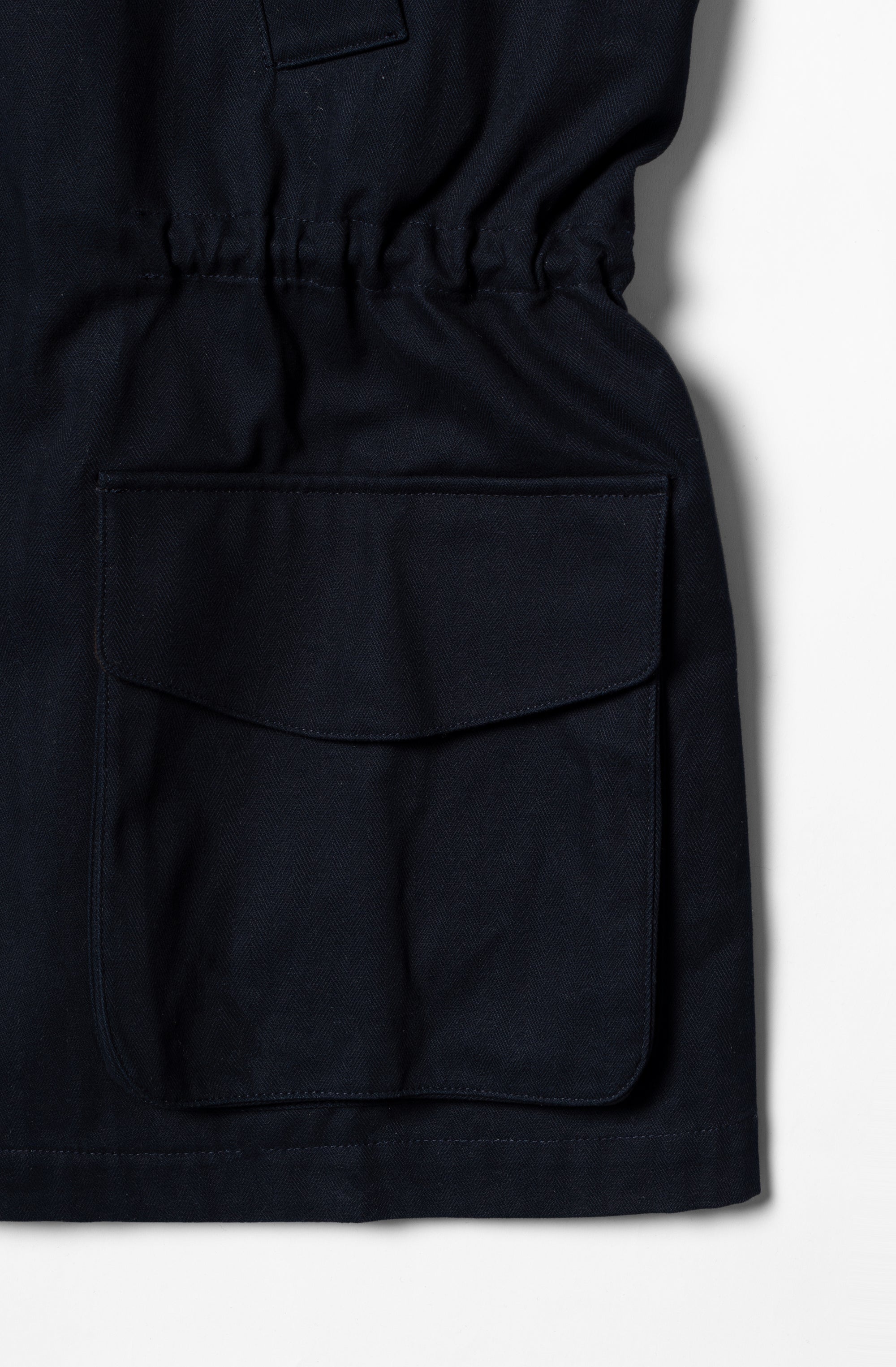 Ink Blue Herringbone Cotton Hunting Jacket