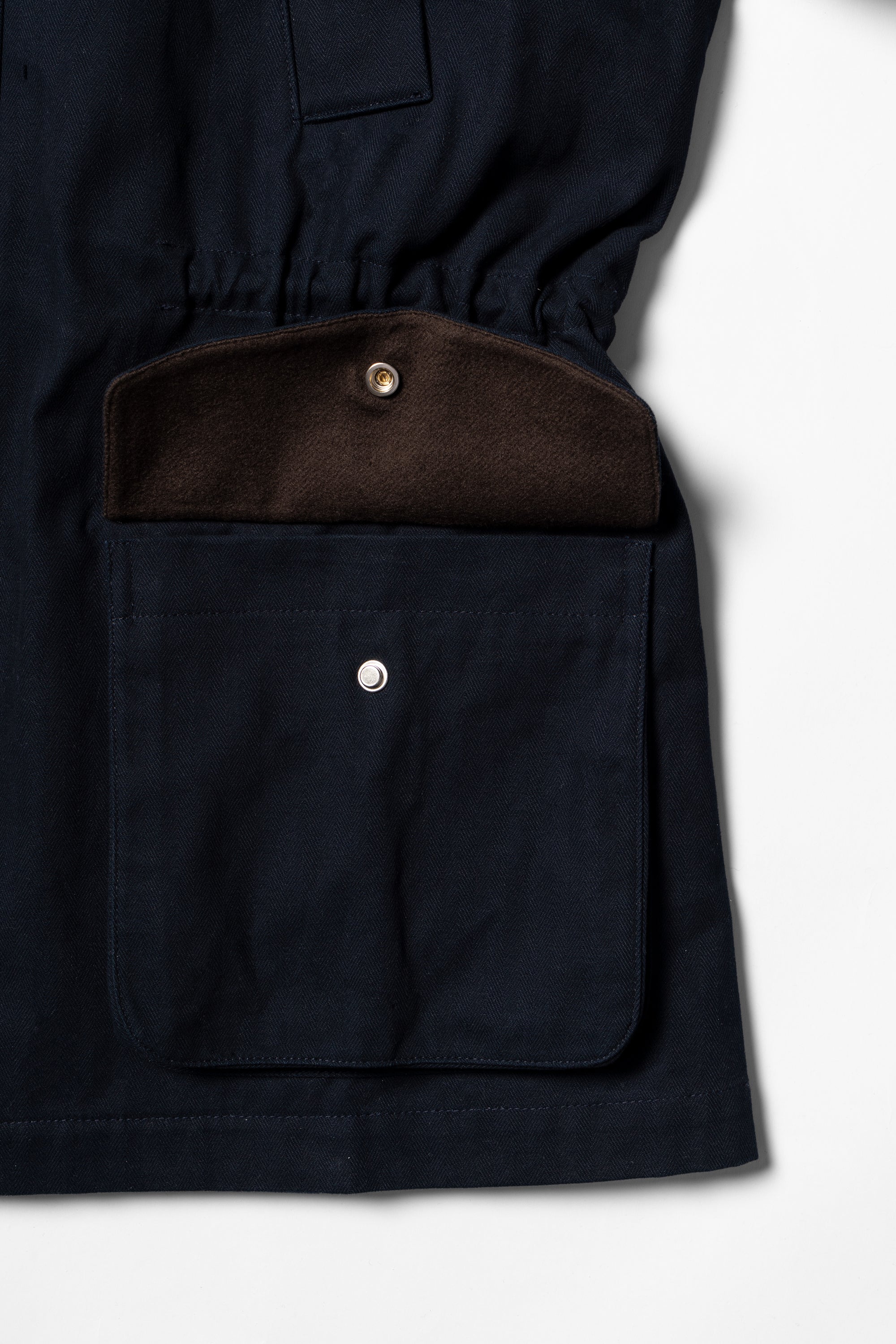 Ink Blue Herringbone Cotton Hunting Jacket