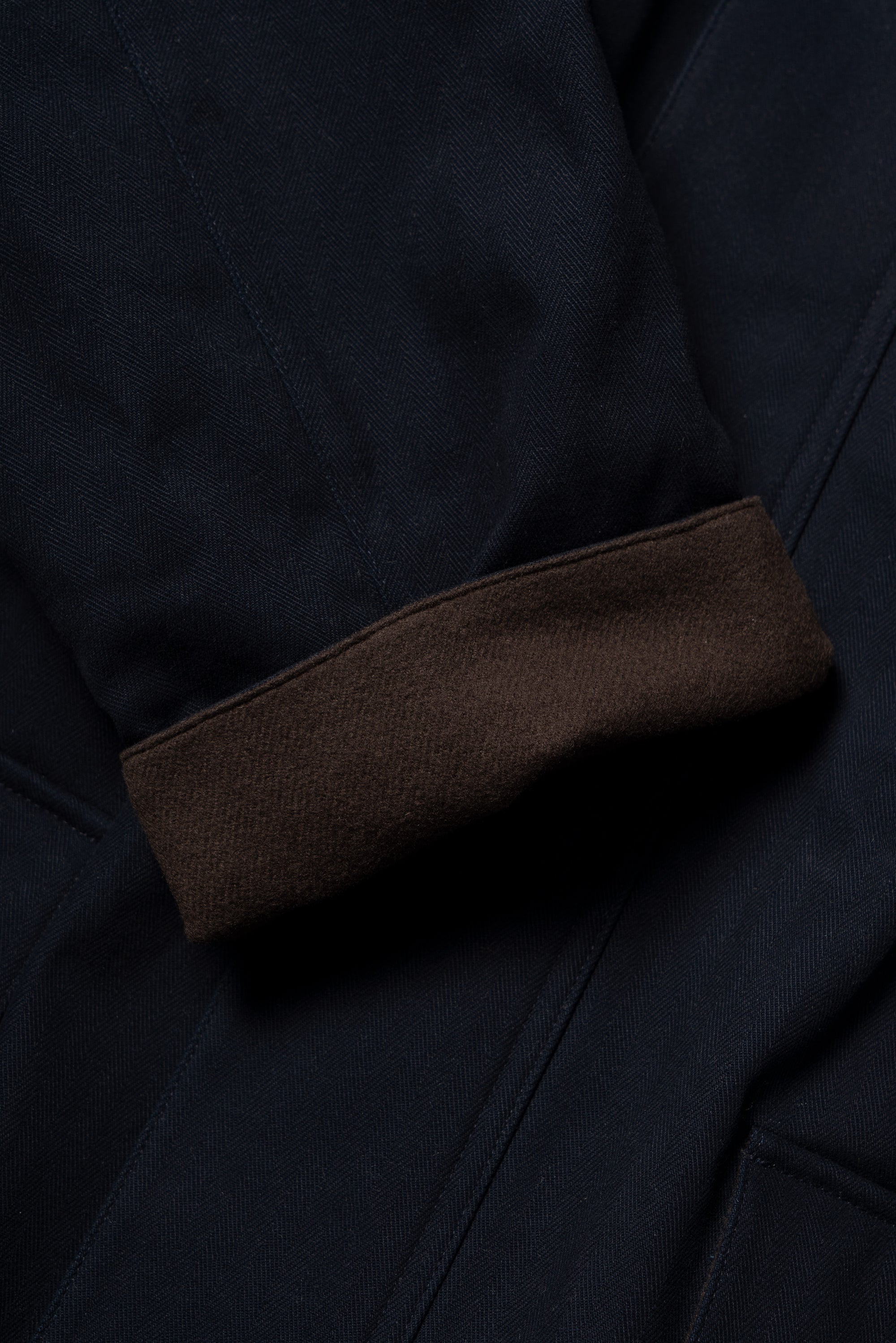 Ink Blue Herringbone Cotton Hunting Jacket