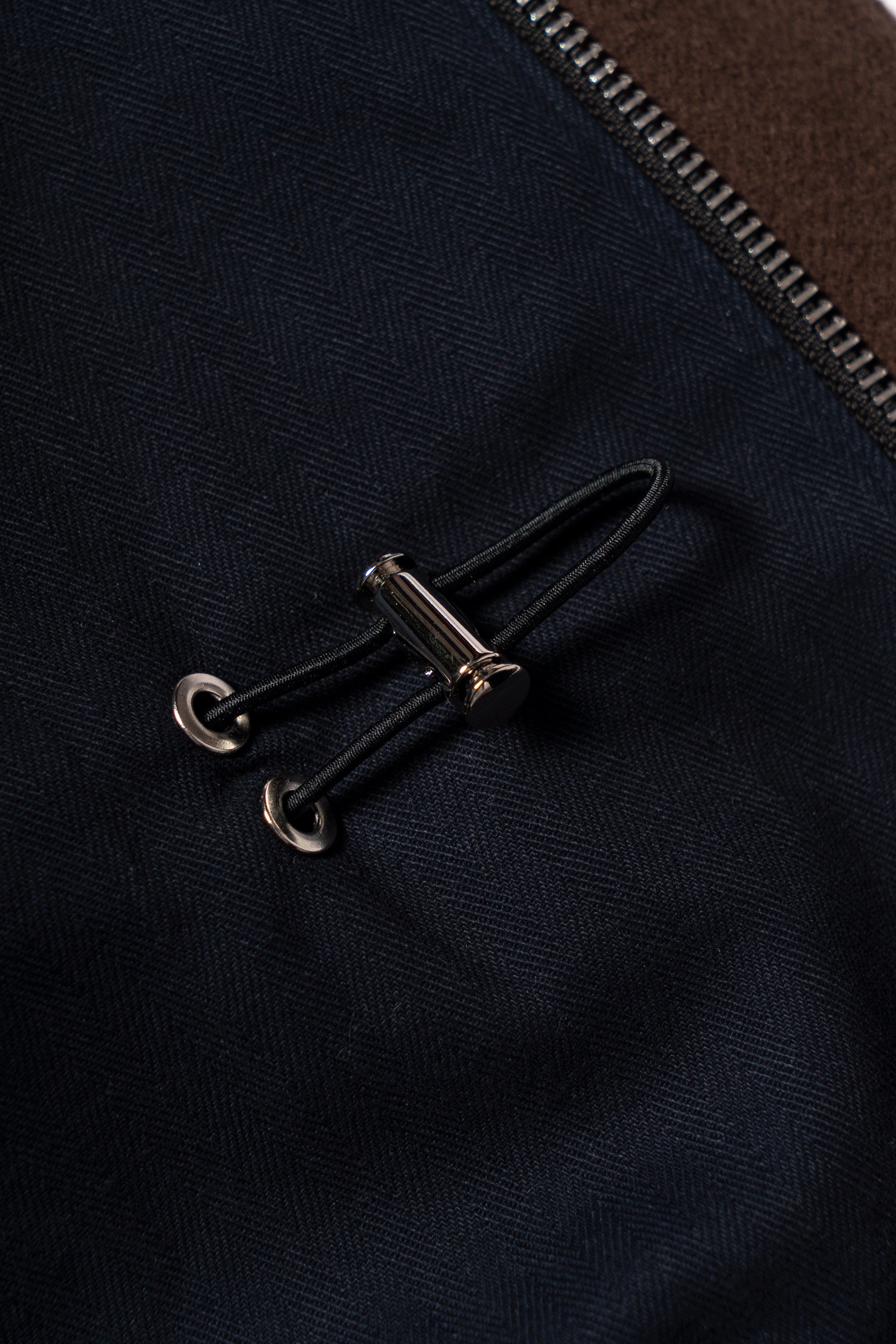Ink Blue Herringbone Cotton Hunting Jacket