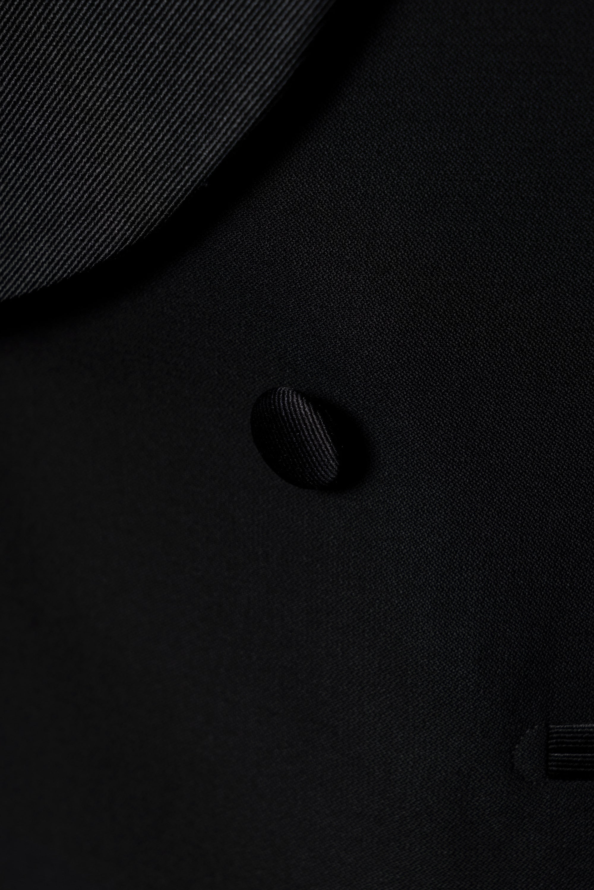 Black Wool Barathea Shawl Lapel Double Breasted Dinner Suit #219