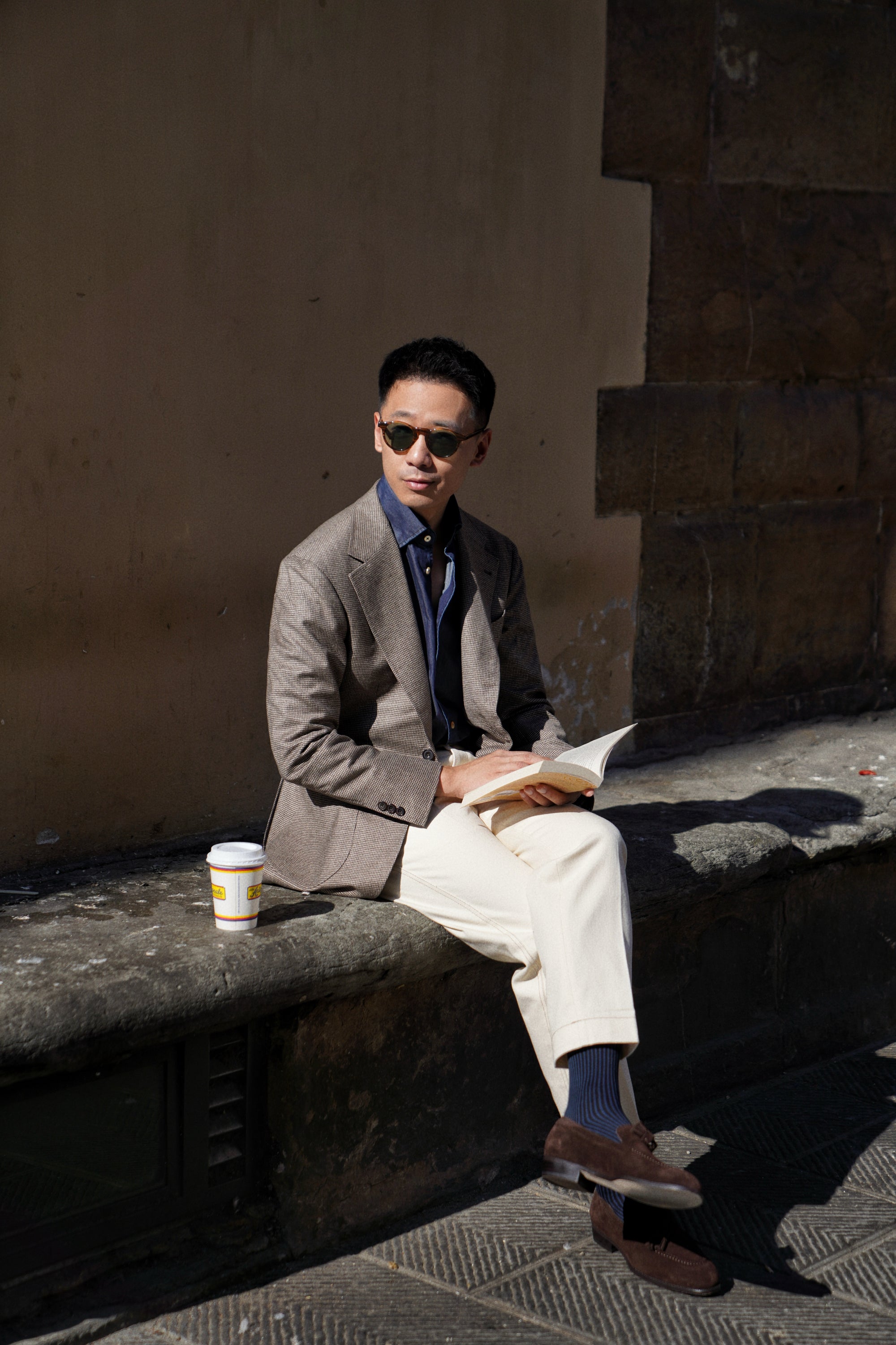 MTO Taupe Houndstooth Wool Cashmere Jacket