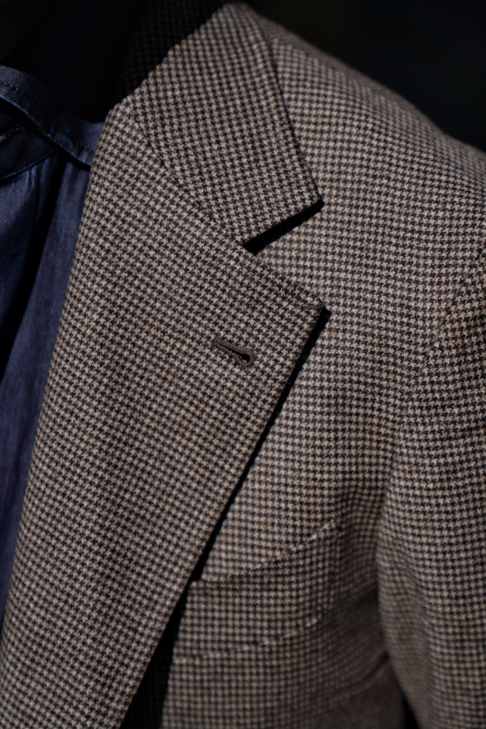 MTO Taupe Houndstooth Wool Cashmere Jacket