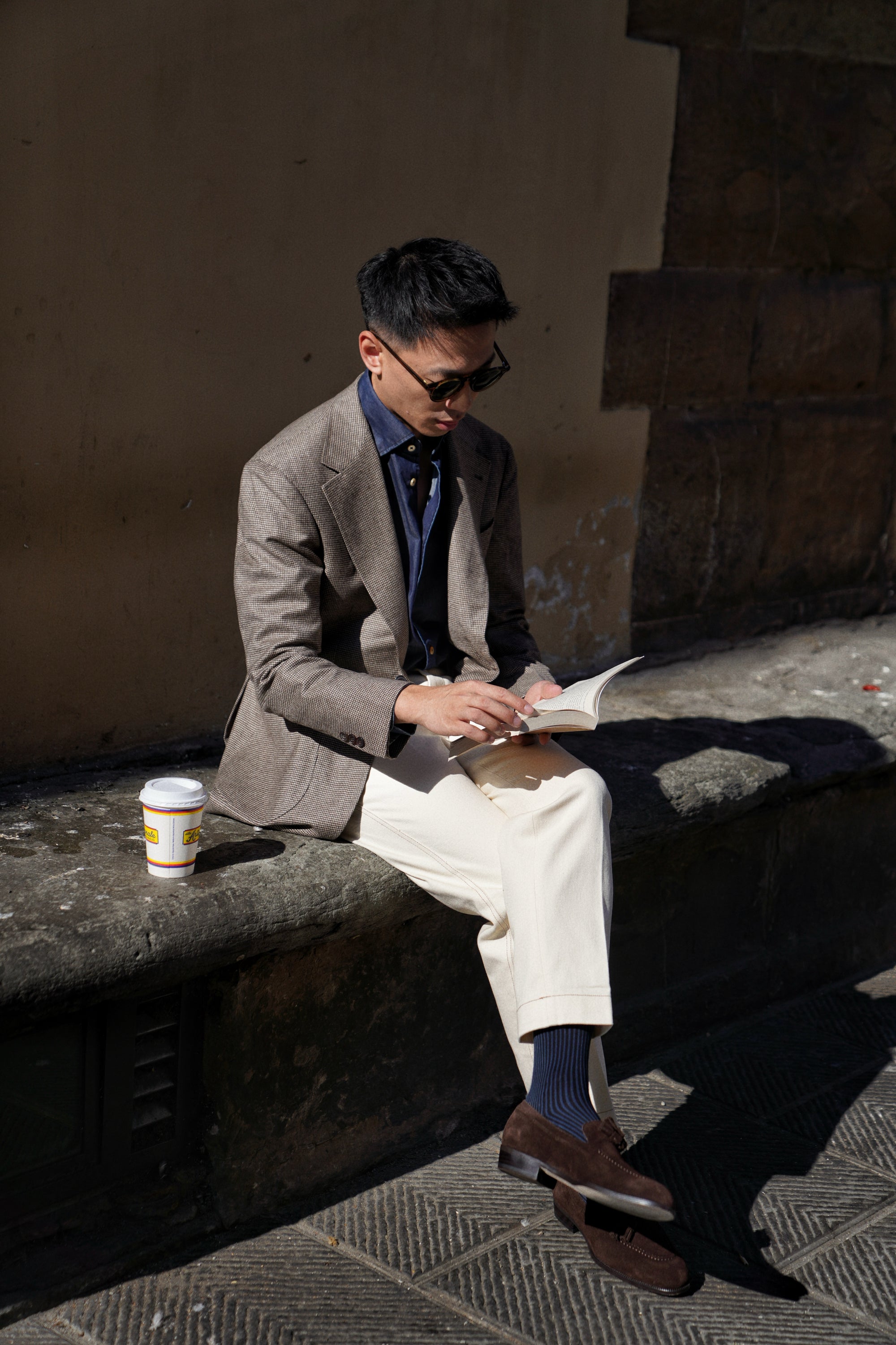 MTO Taupe Houndstooth Wool Cashmere Jacket