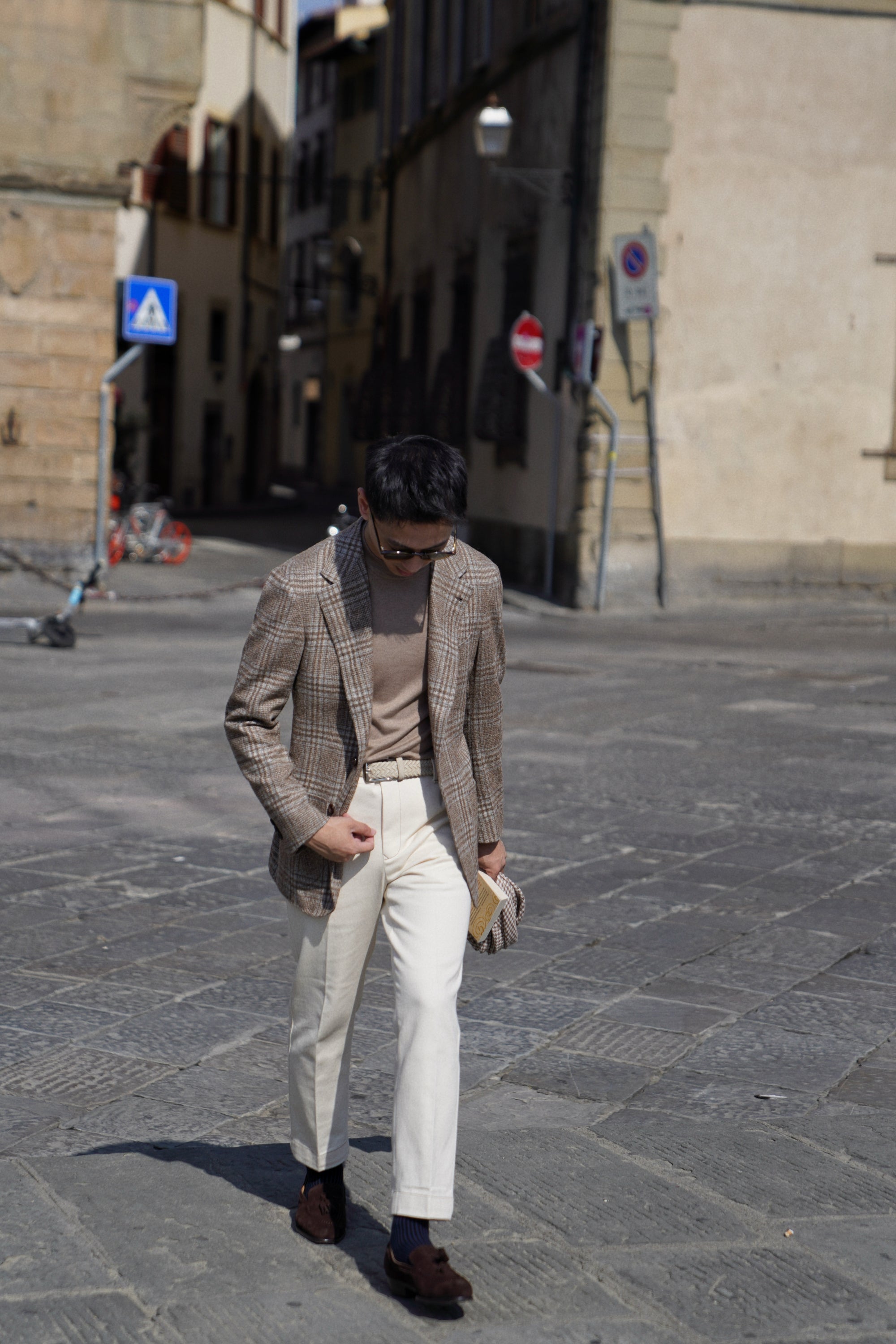 MTO Milky Brown Plaid Camel Hair Wool Jacket