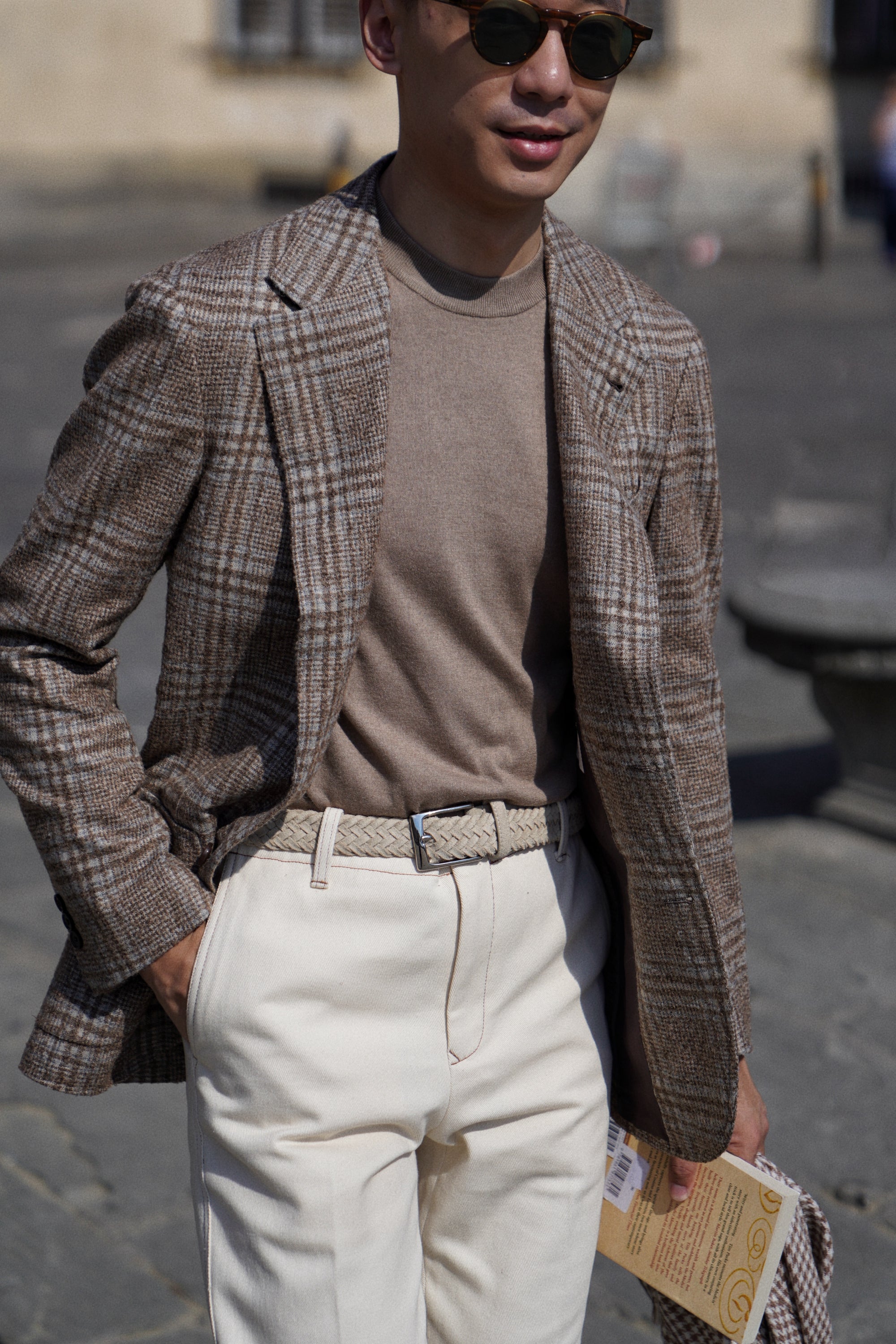 MTO Milky Brown Plaid Camel Hair Wool Jacket