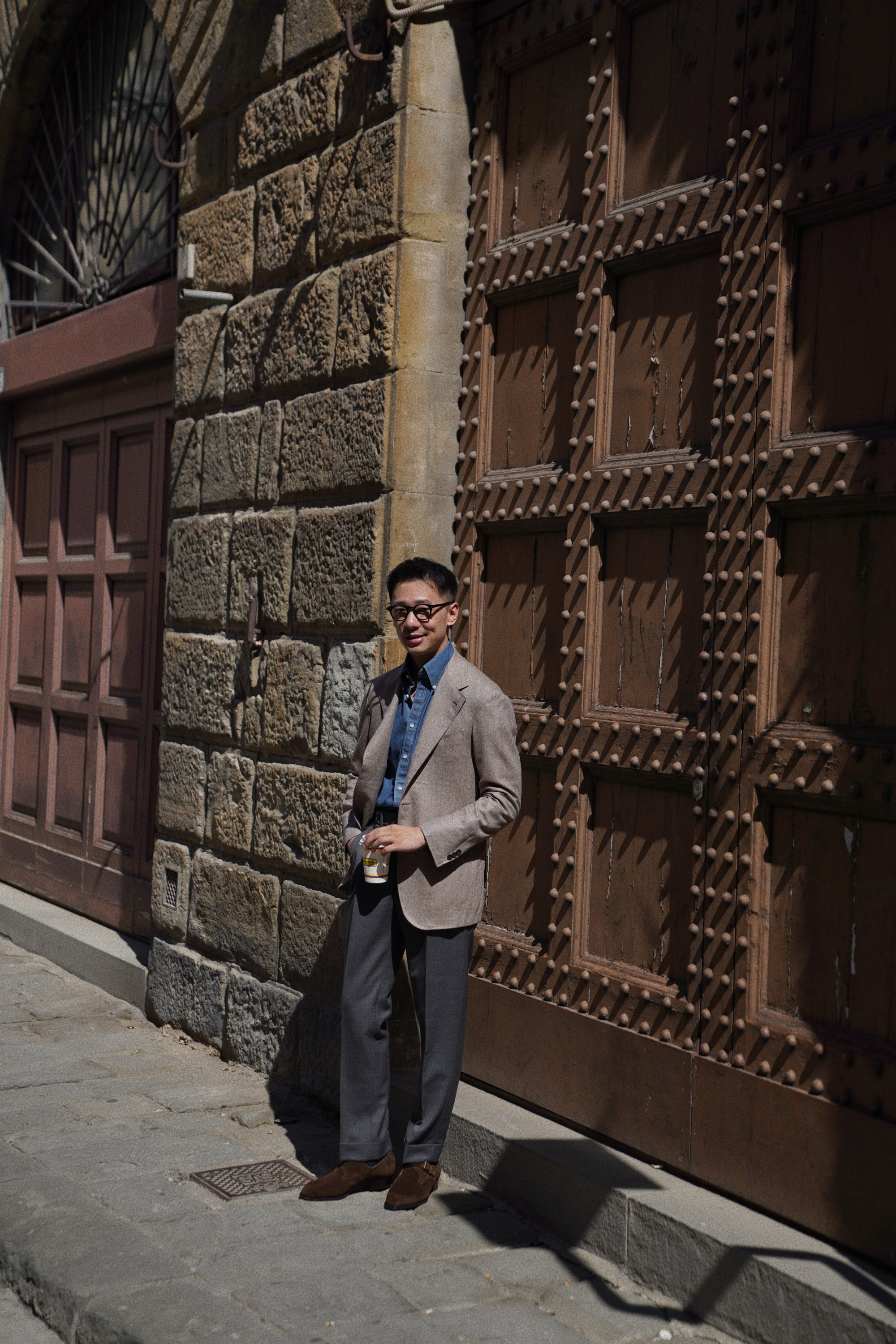 MTO Taupe Herringbone Wool Cashmere Jacket