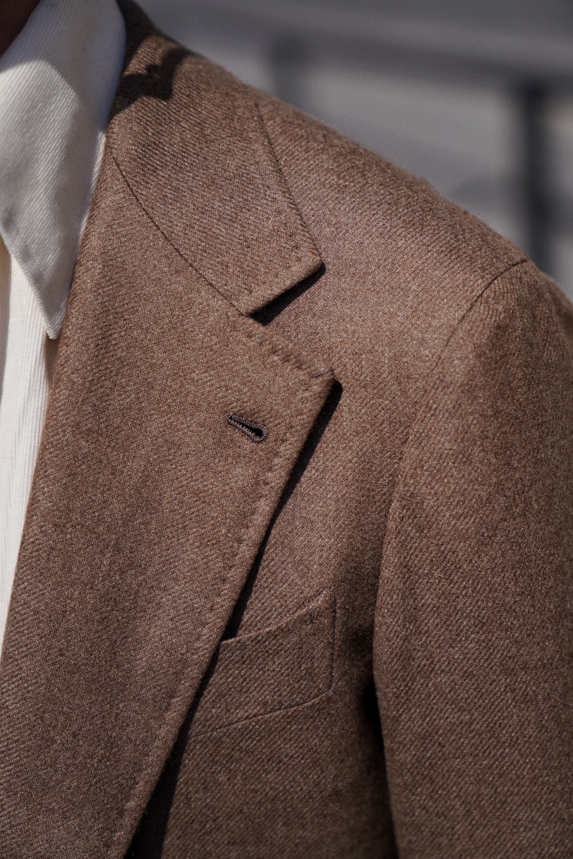 MTO Taupe Wool Cashmere Flannel Jacket