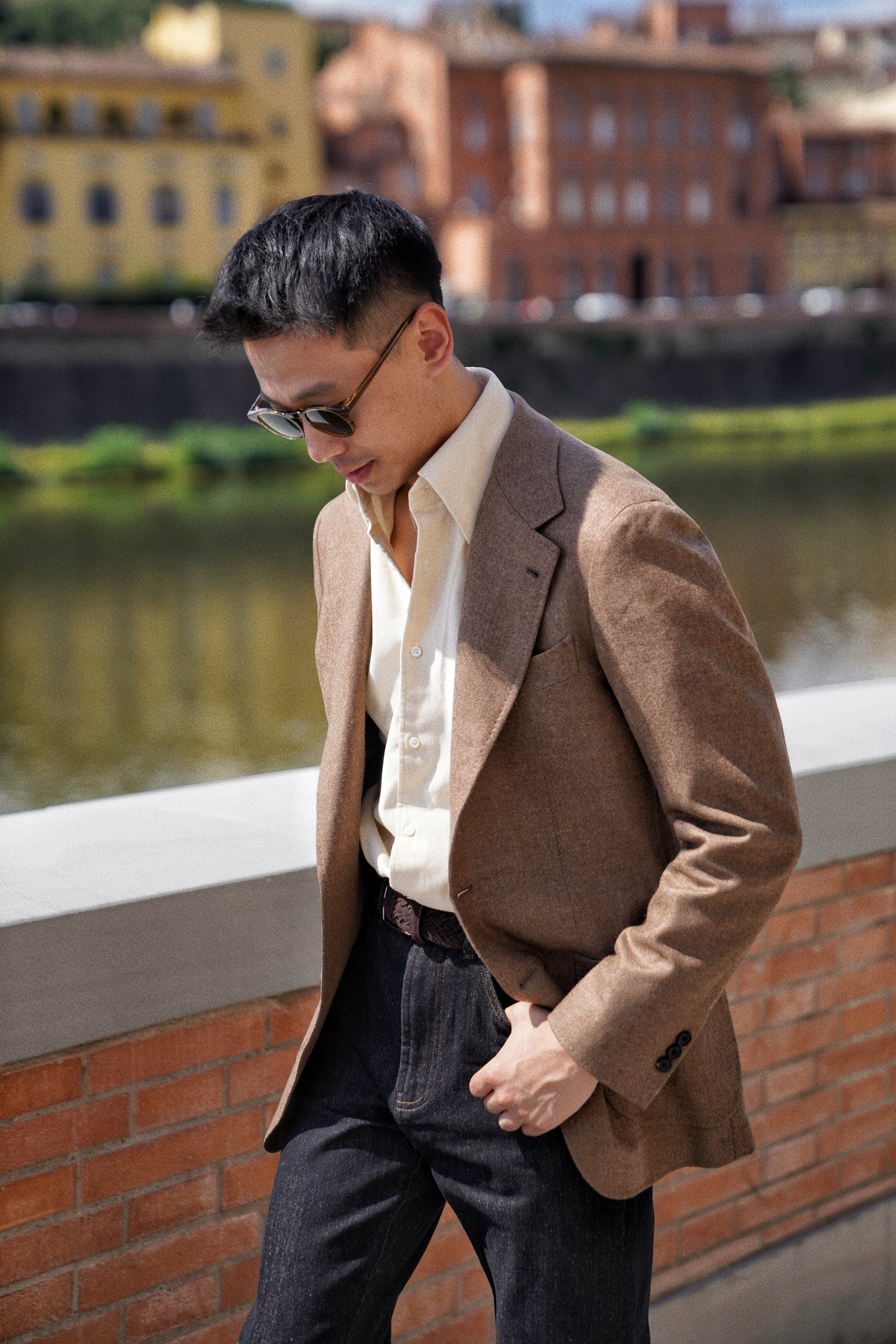 MTO Taupe Wool Cashmere Flannel Jacket