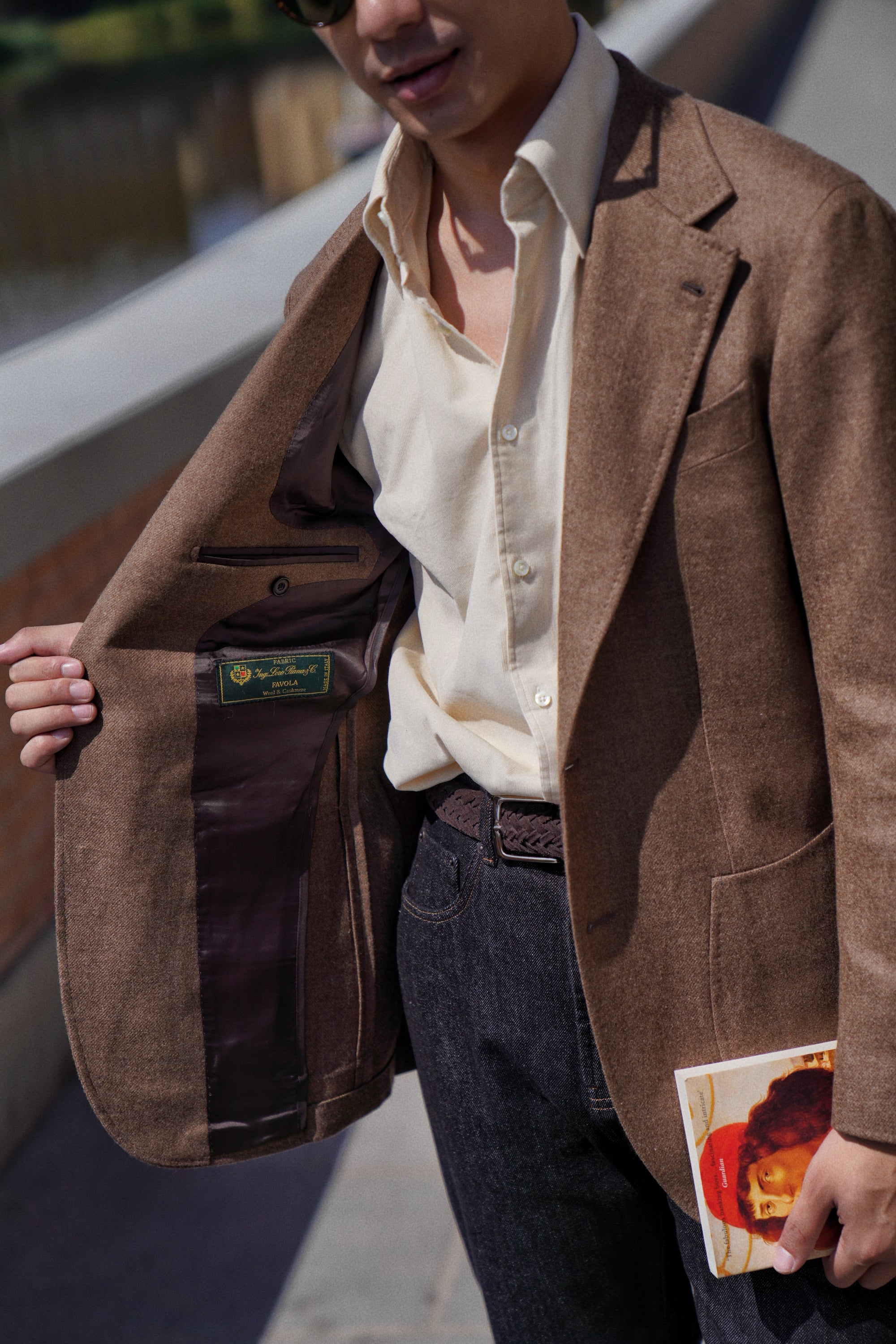MTO Taupe Wool Cashmere Flannel Jacket