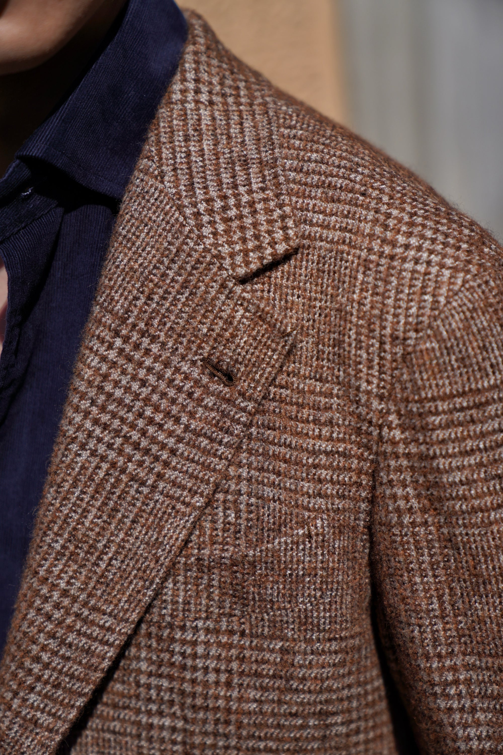 MTO Caramel Glen Check Camel Hair Silk Cashmere Jacket #368