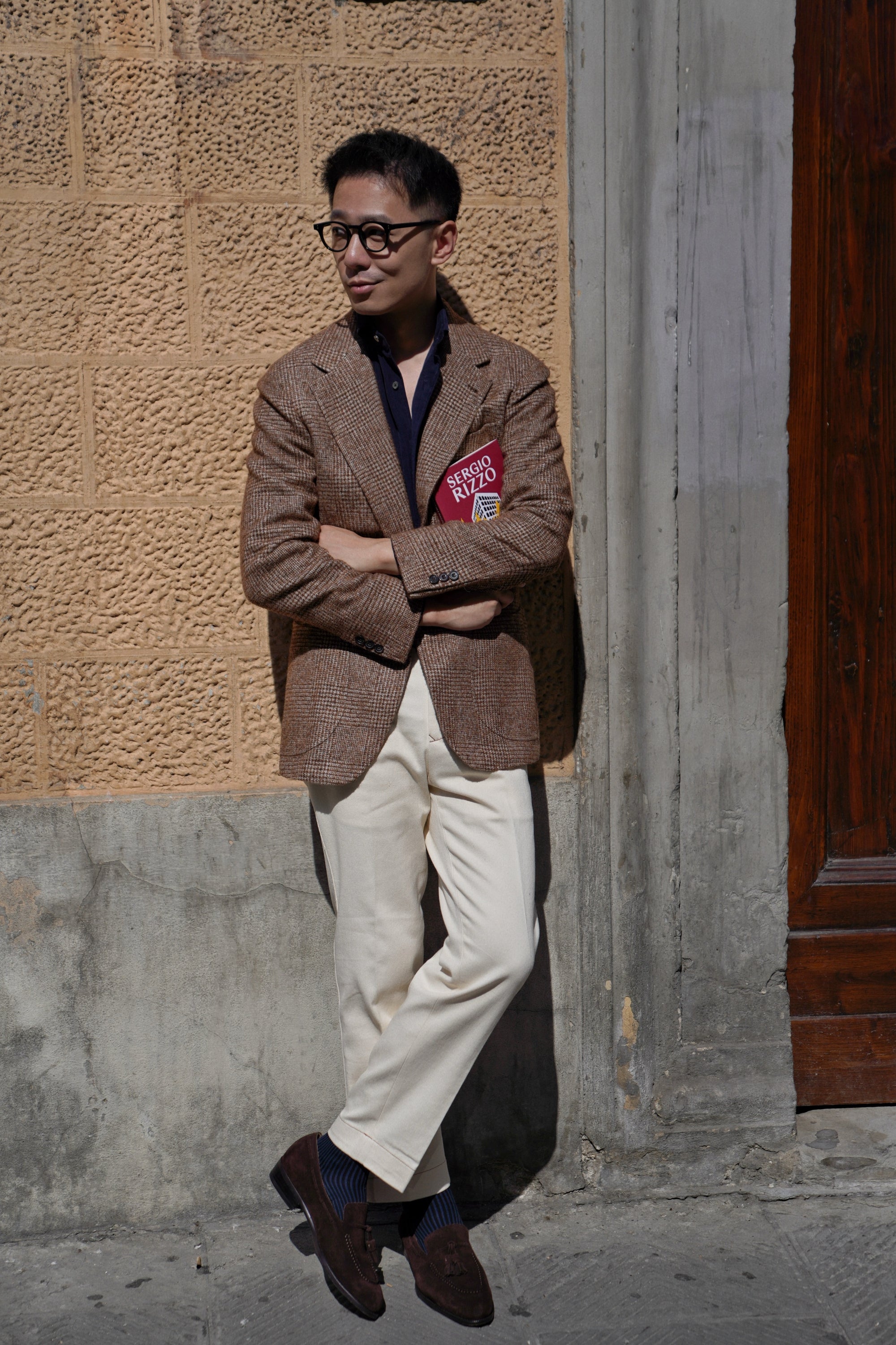 MTO Caramel Glen Check Camel Hair Silk Cashmere Jacket #368