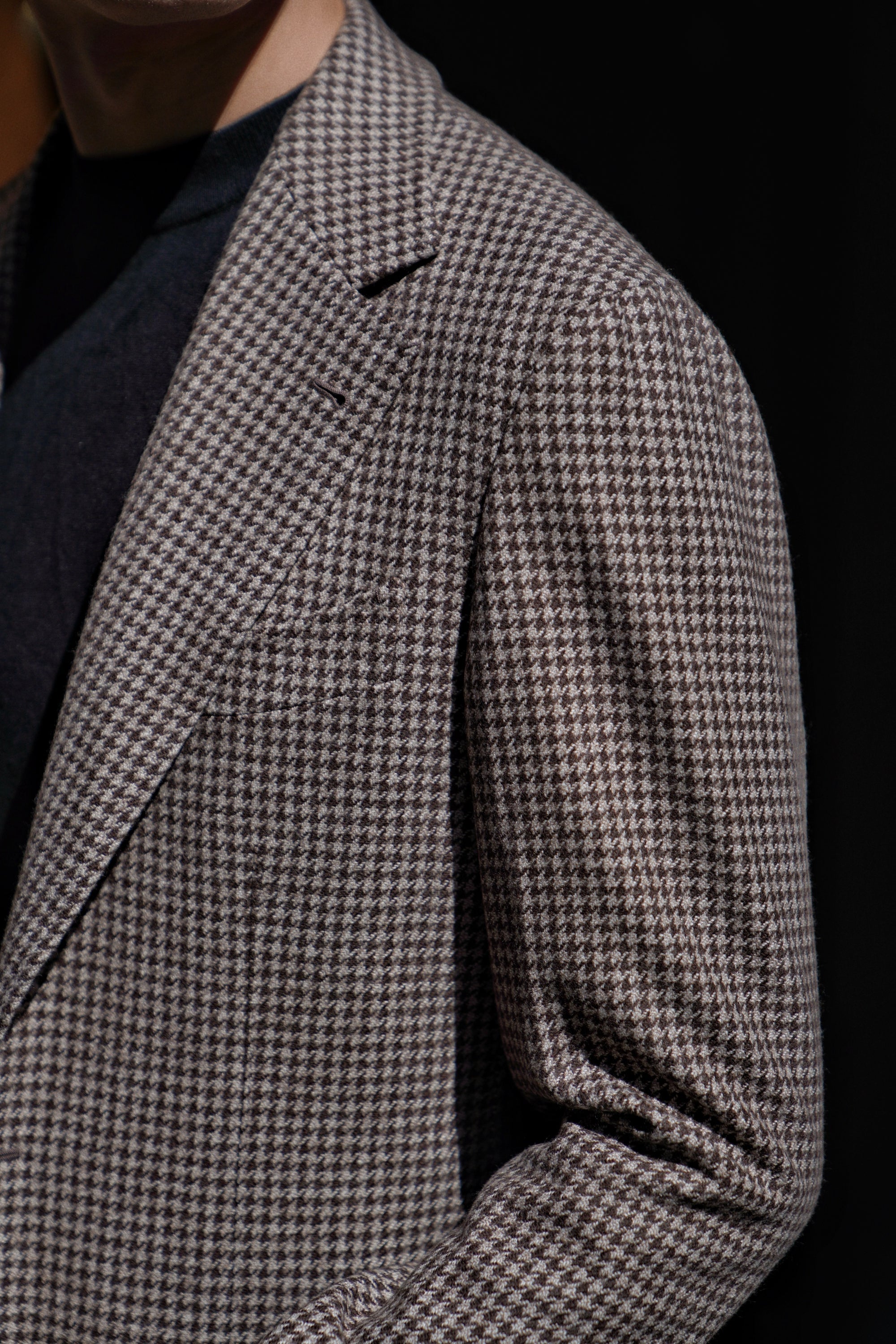 MTO Neutral Houndstooth Wool Jacket #462