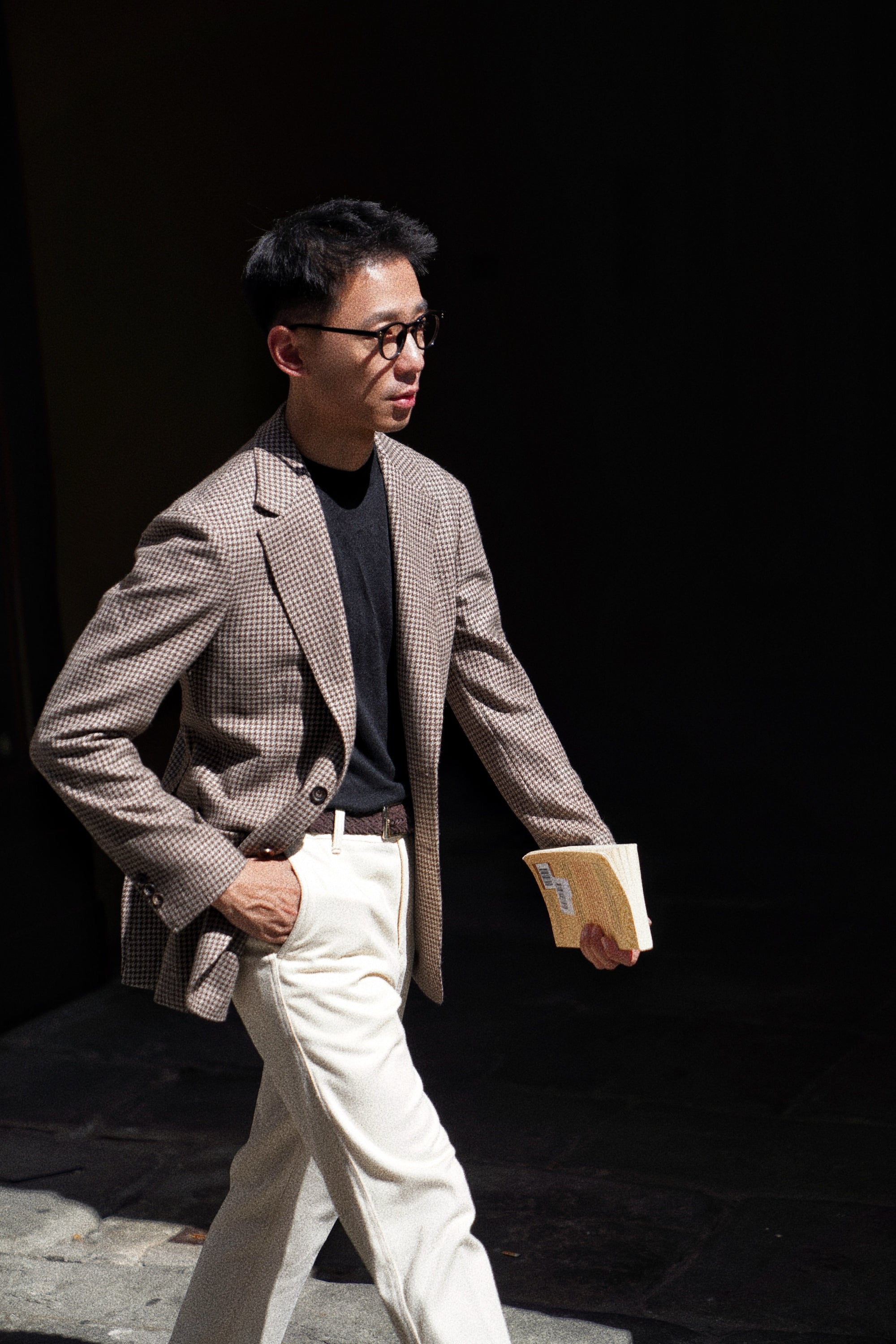 MTO Neutral Houndstooth Wool Jacket #462