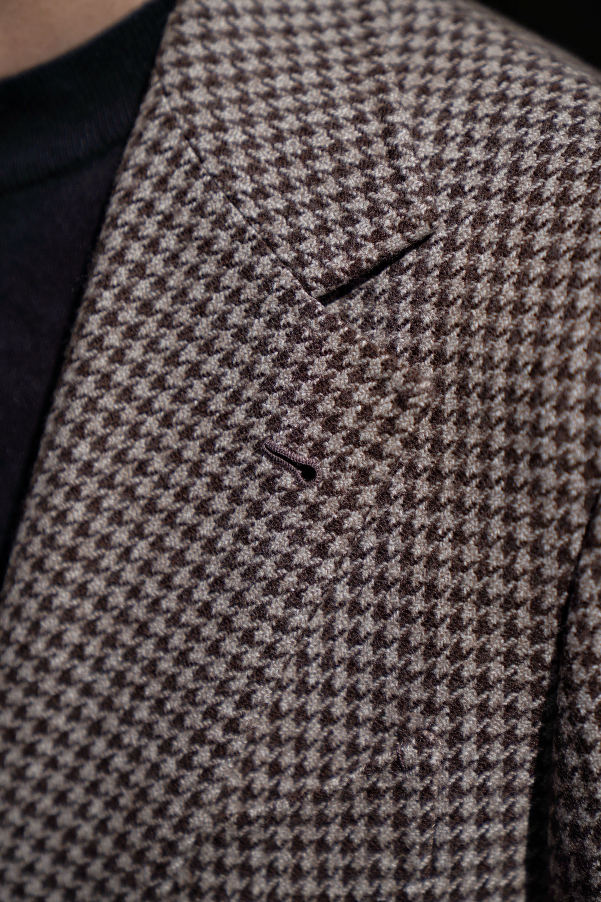 MTO Neutral Houndstooth Wool Jacket #462