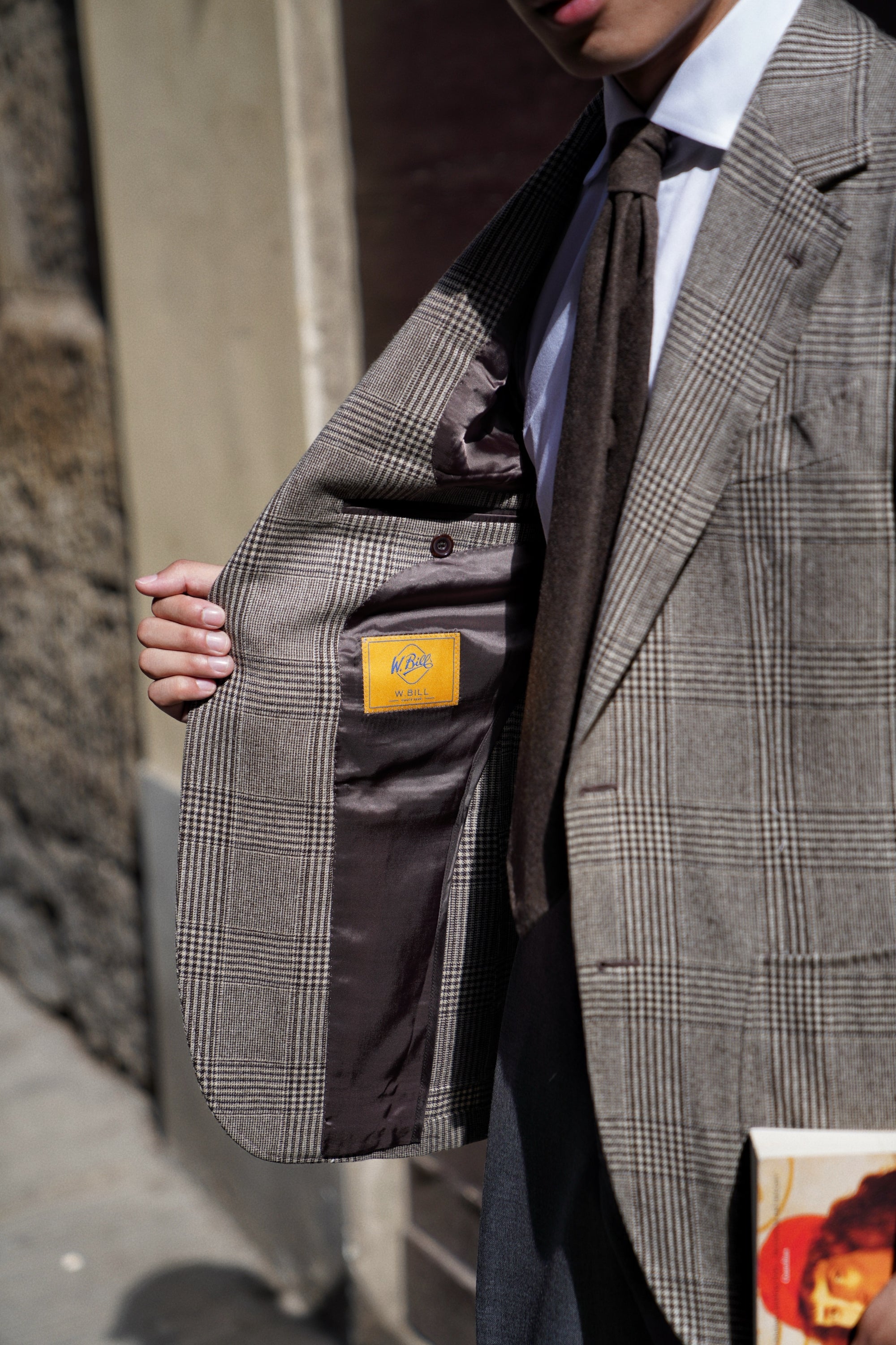MTO Light Brown Glen Check Worsted Flannel Jacket #476