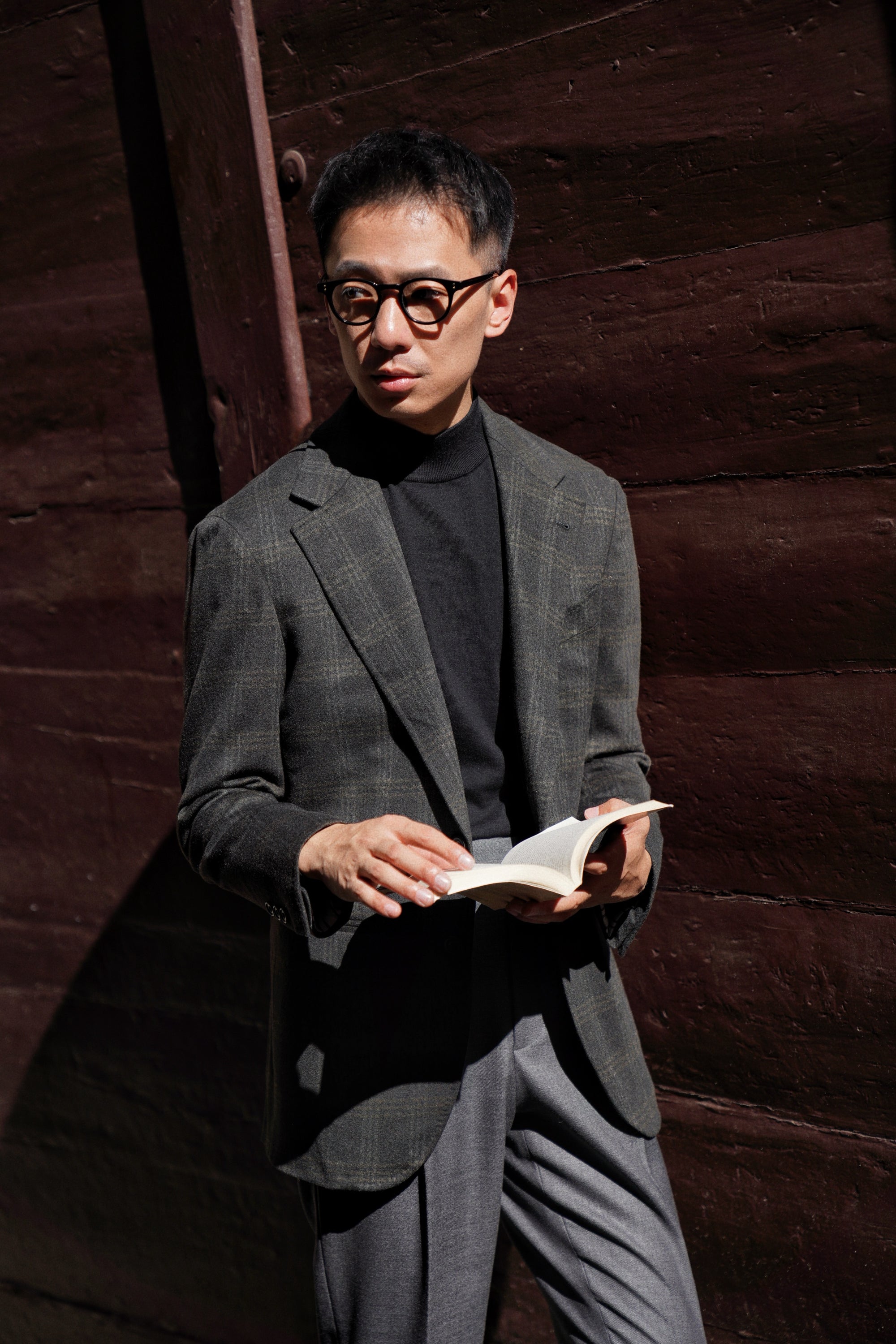 MTO Dark Green Windowpane Cashmere Jacket #492