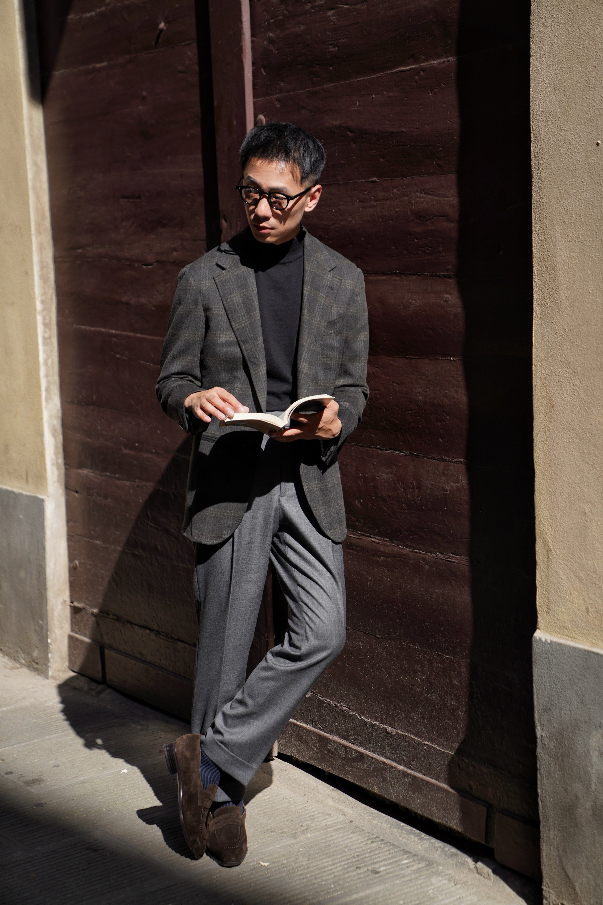 MTO Dark Green Windowpane Cashmere Jacket #492