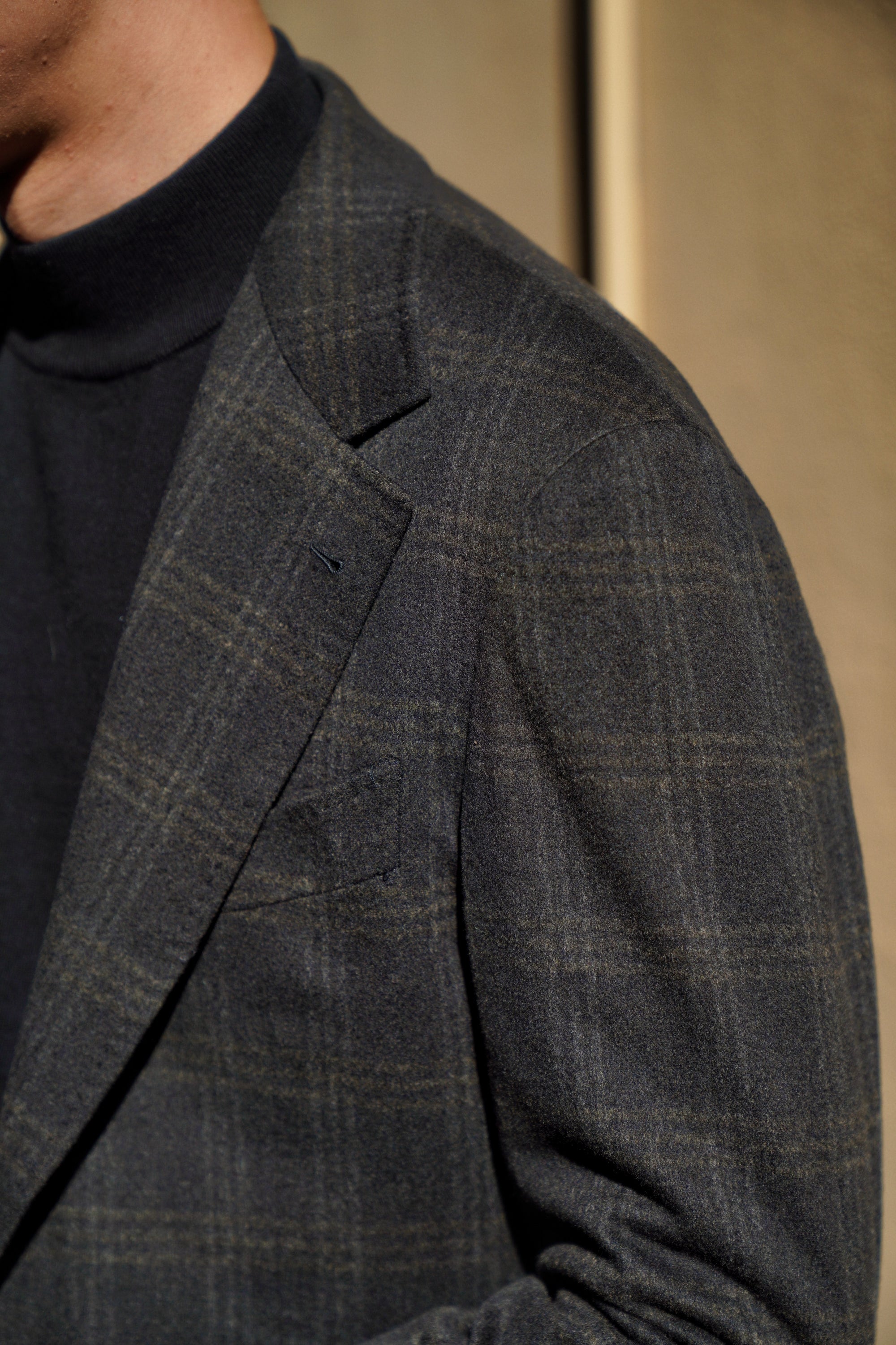 MTO Dark Green Windowpane Cashmere Jacket #492