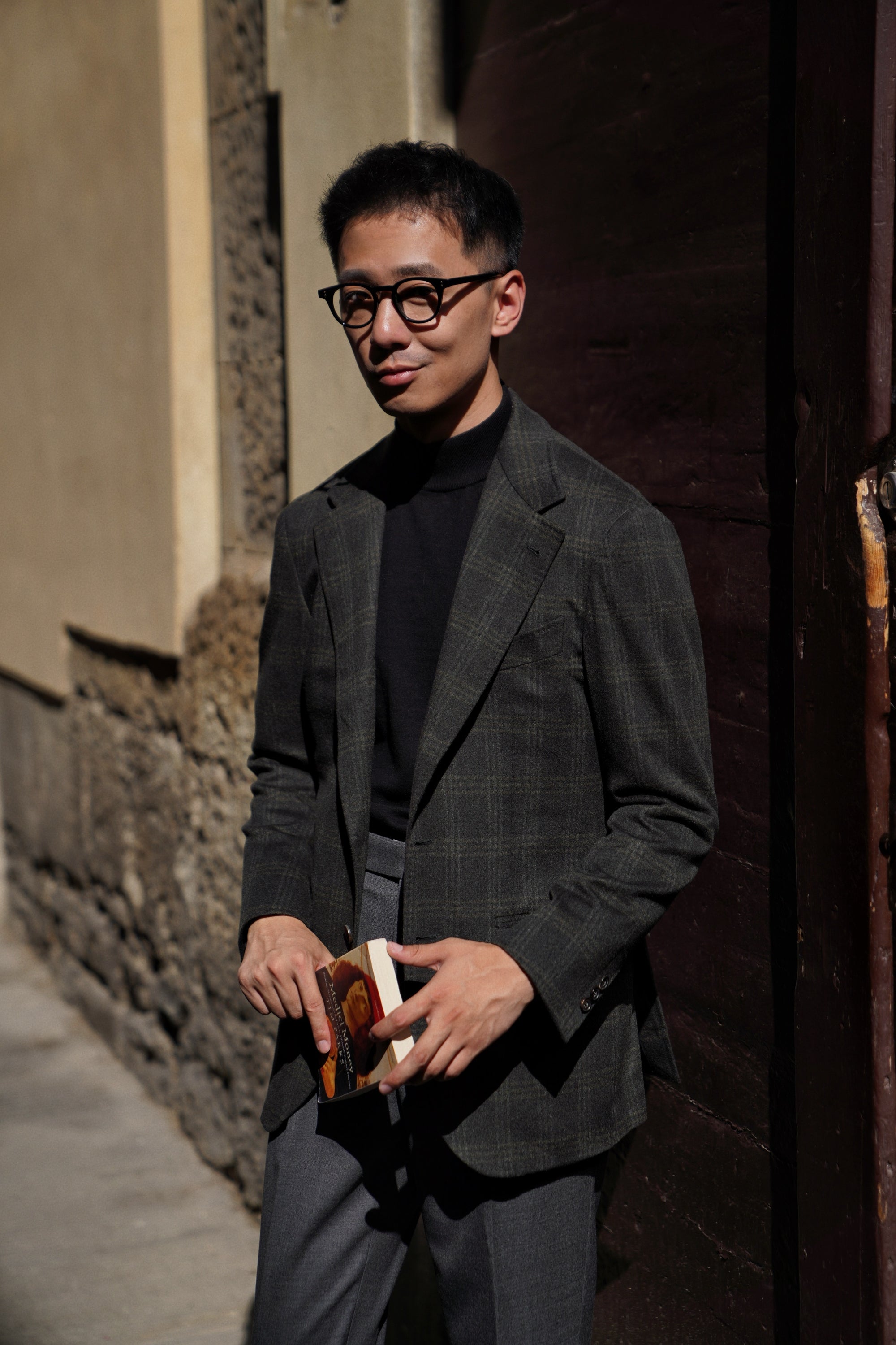 MTO Dark Green Windowpane Cashmere Jacket #492