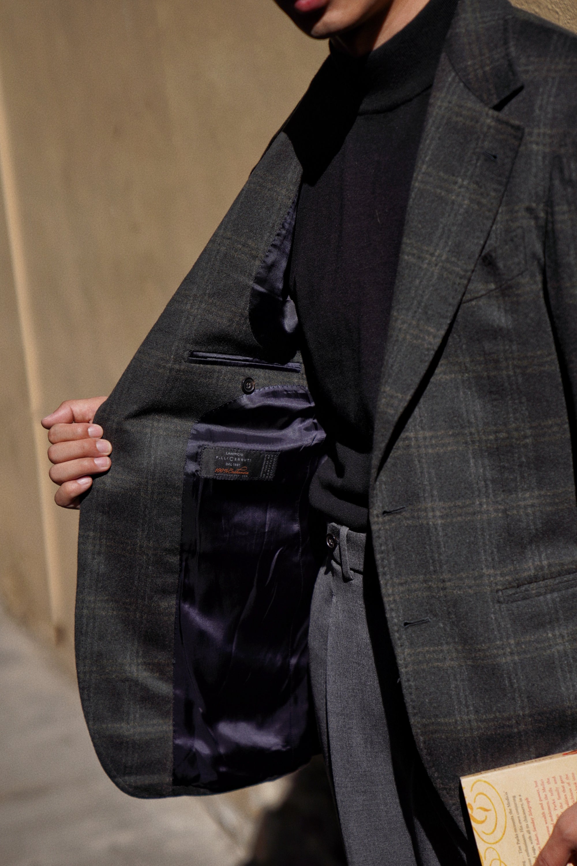 MTO Dark Green Windowpane Cashmere Jacket #492