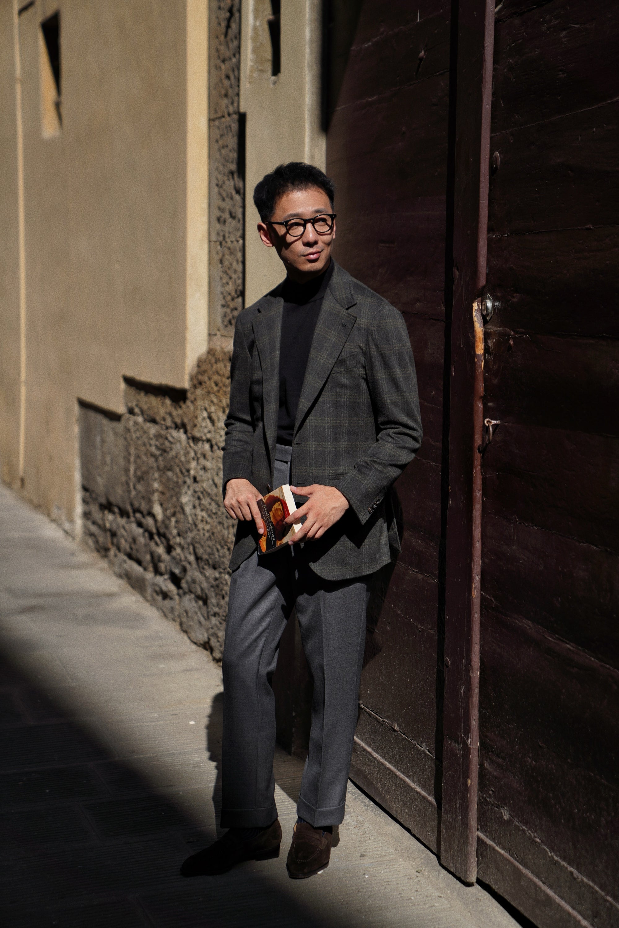 MTO Dark Green Windowpane Cashmere Jacket #492