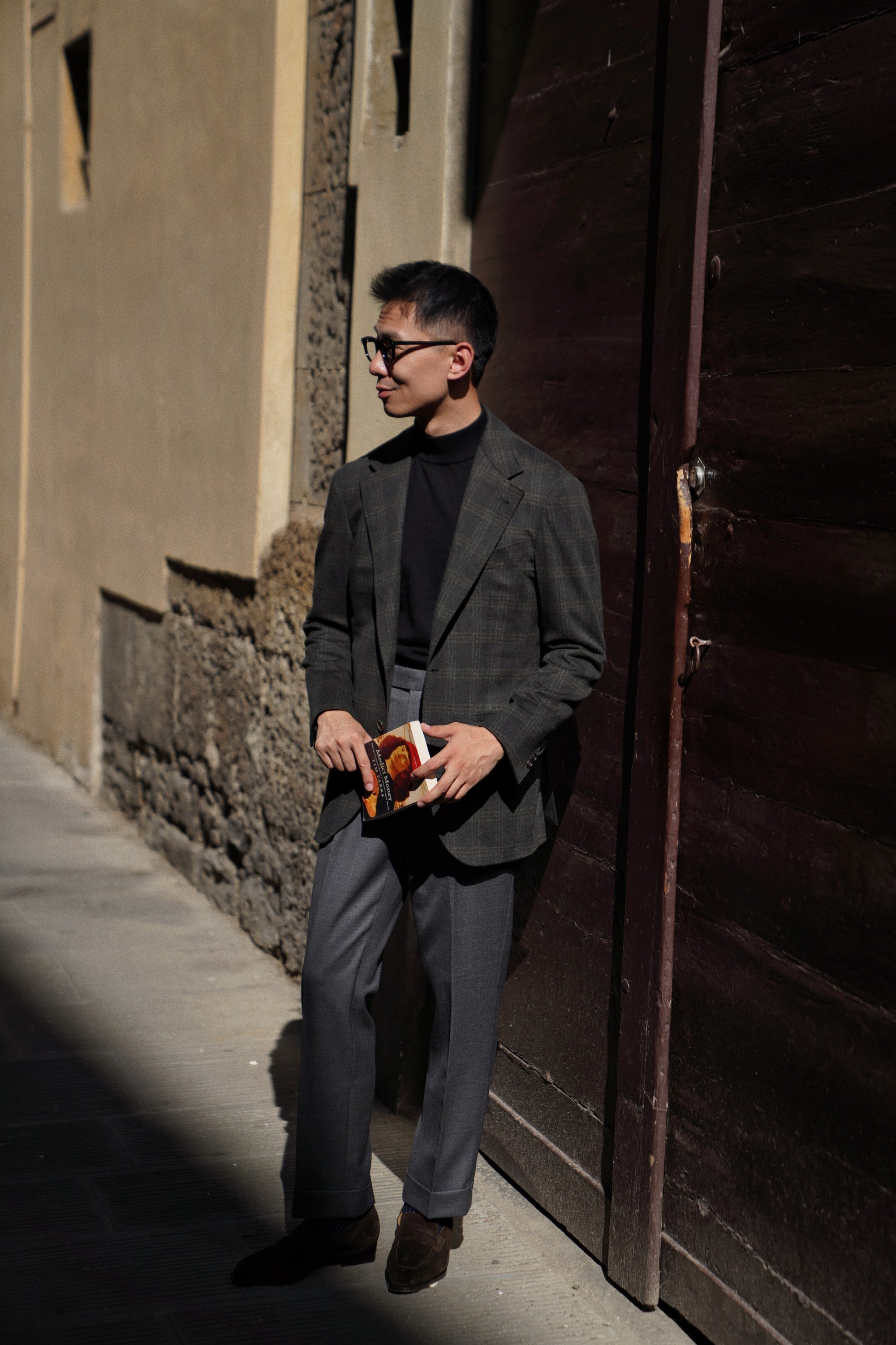 MTO Dark Green Windowpane Cashmere Jacket #492