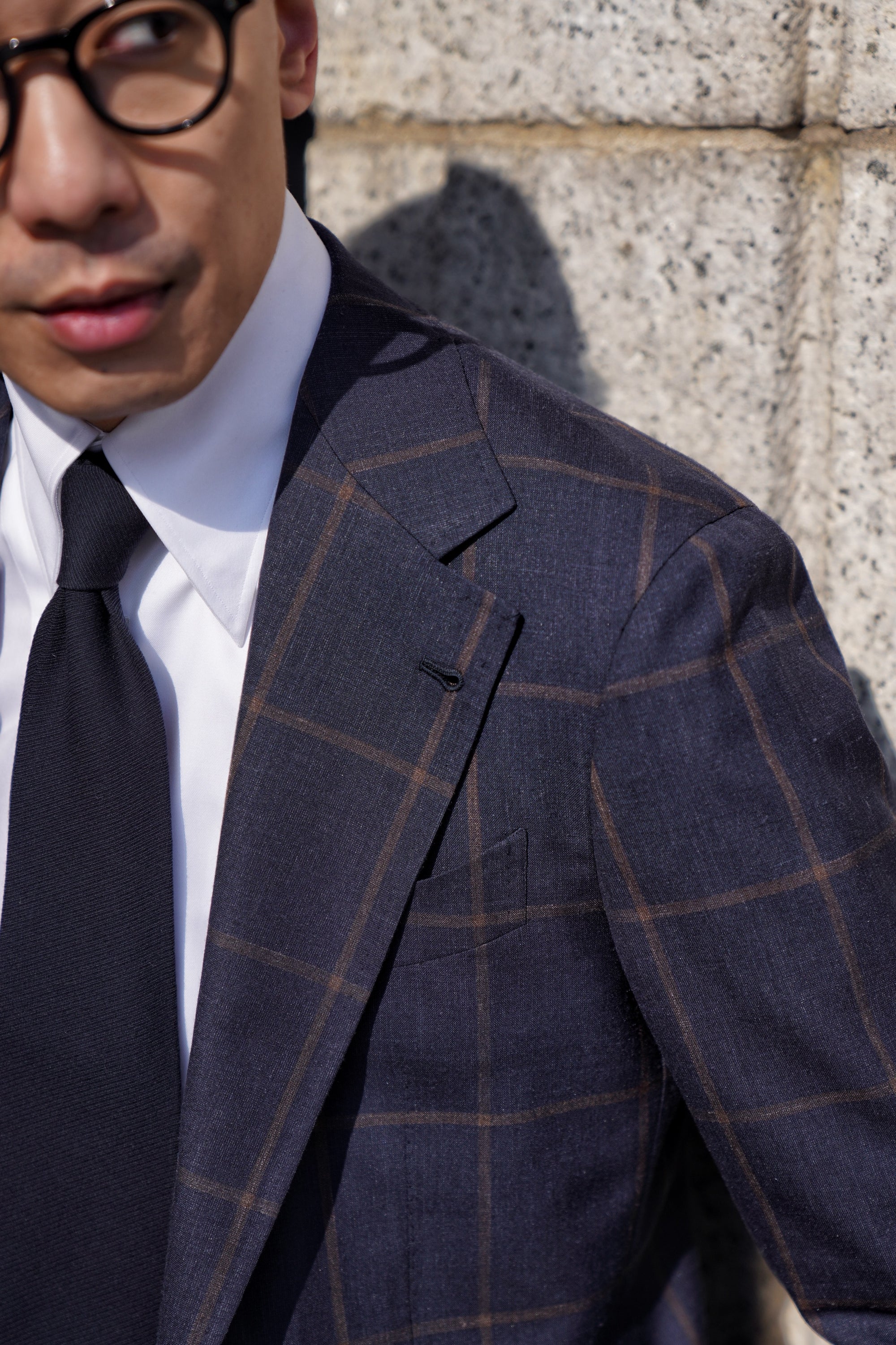 Navy Brown Windowpane Jacket #38