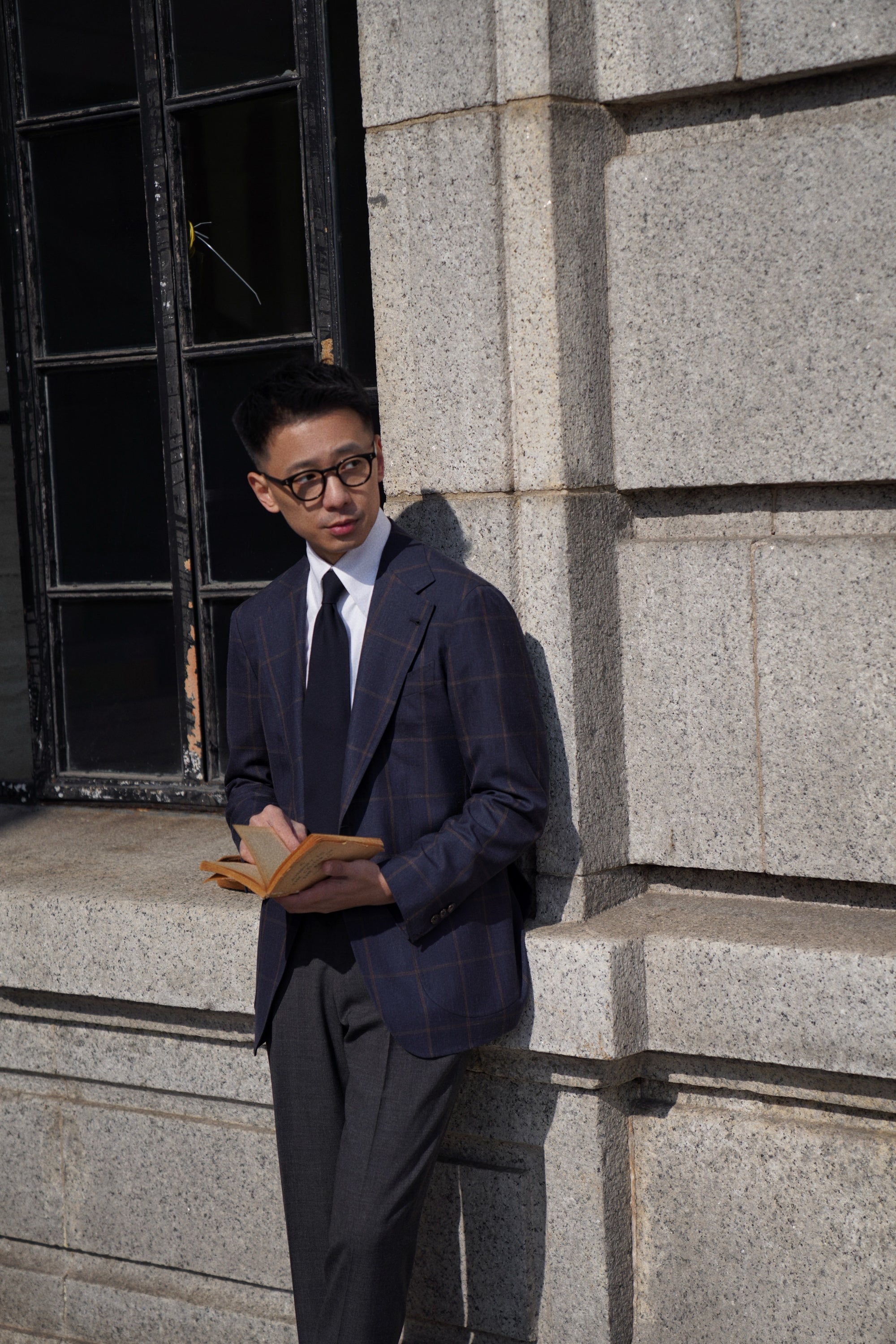 Navy Brown Windowpane Jacket #38