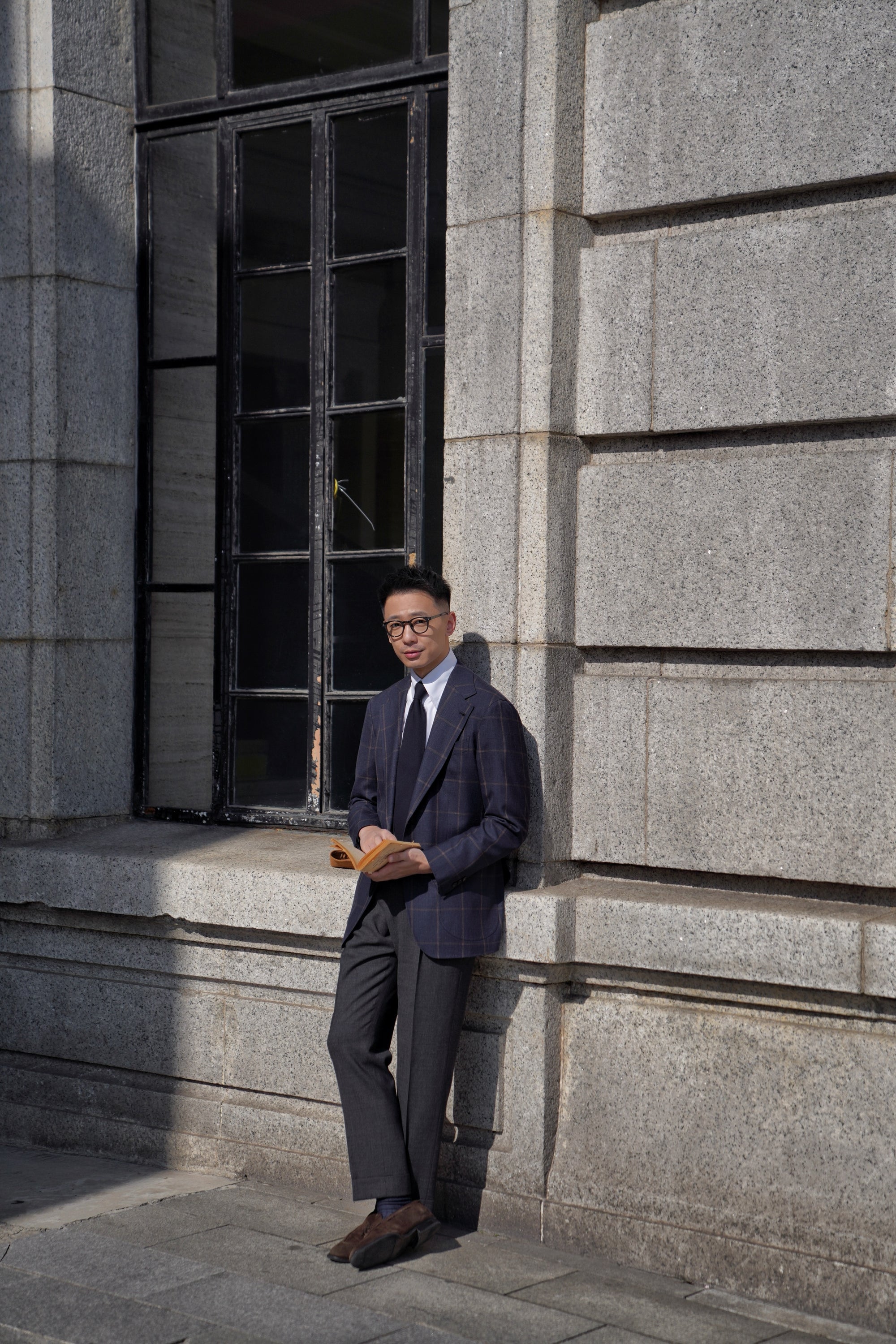 Navy Brown Windowpane Jacket #38