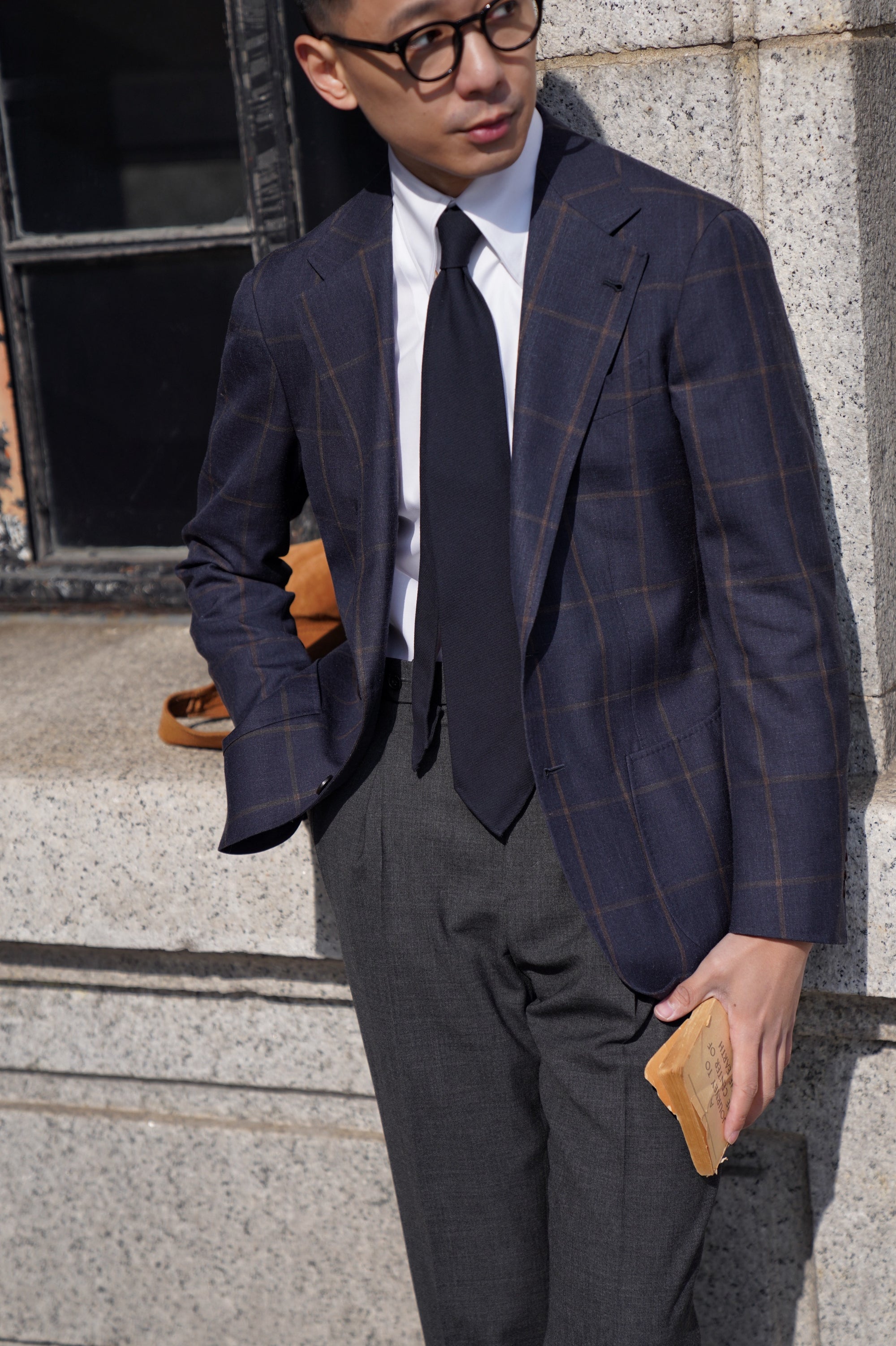Navy Brown Windowpane Jacket #38