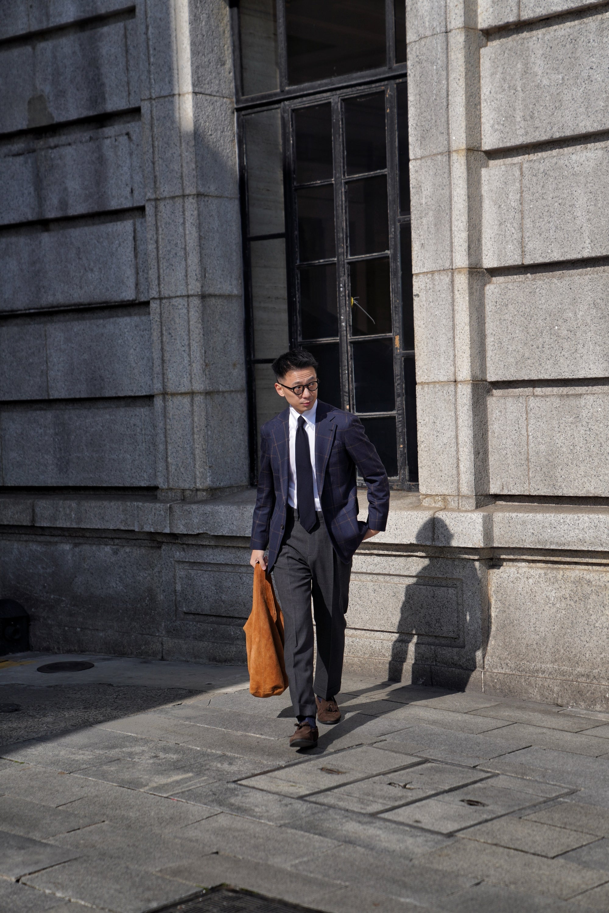 Mid Grey High Twist Wool Trousers #302