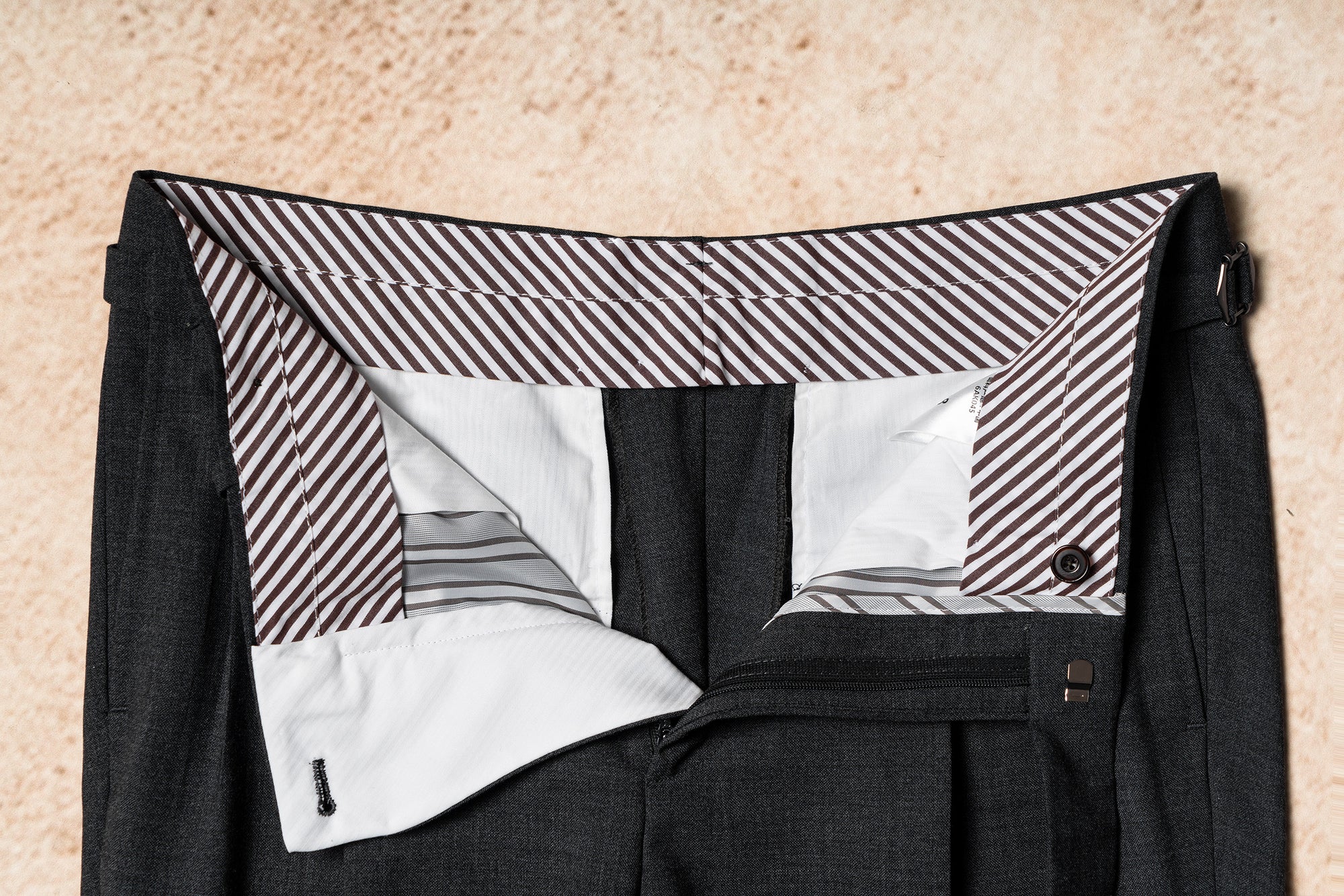 Mid Grey High Twist Wool Trousers #302