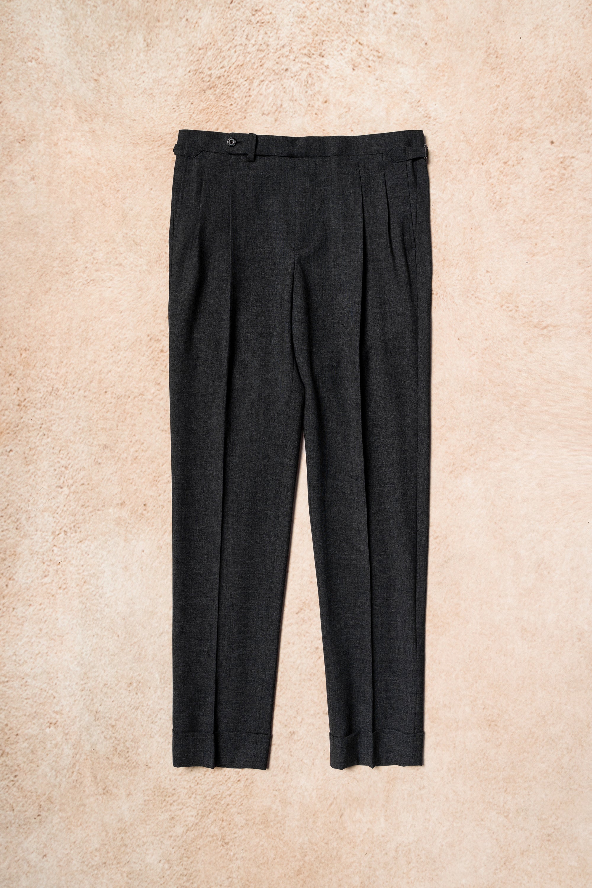Mid Grey High Twist Wool Trousers #302