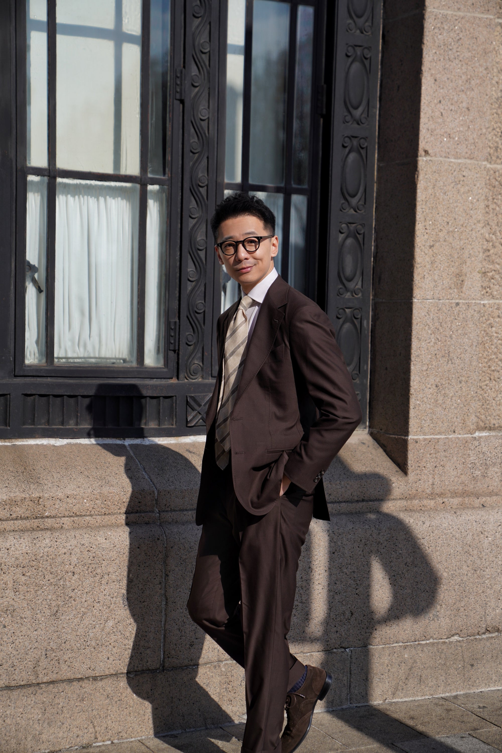 Chocolate Cashmere Wool Suit #290