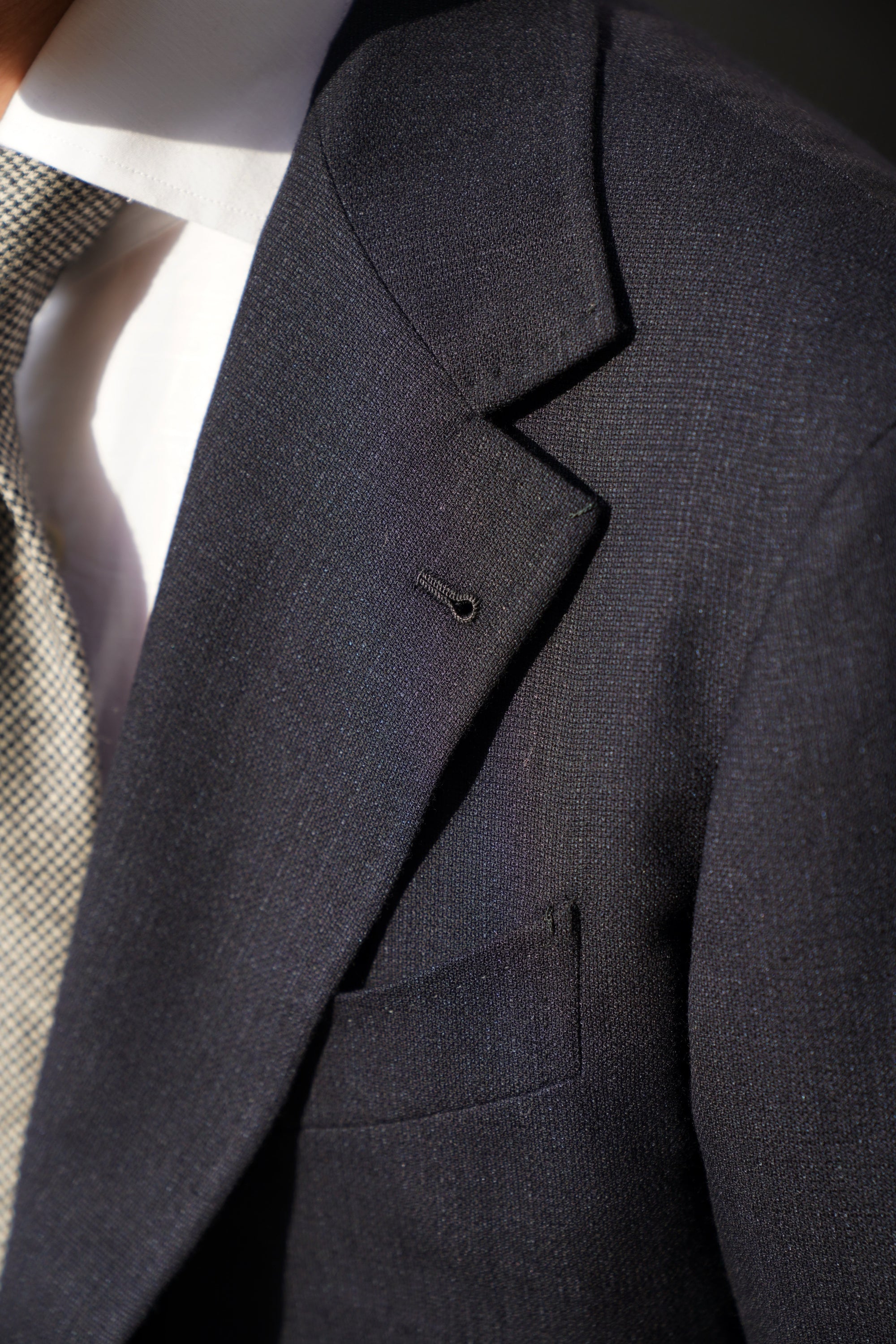 MTO Ink Blue Wool Silk Melange Suit #311