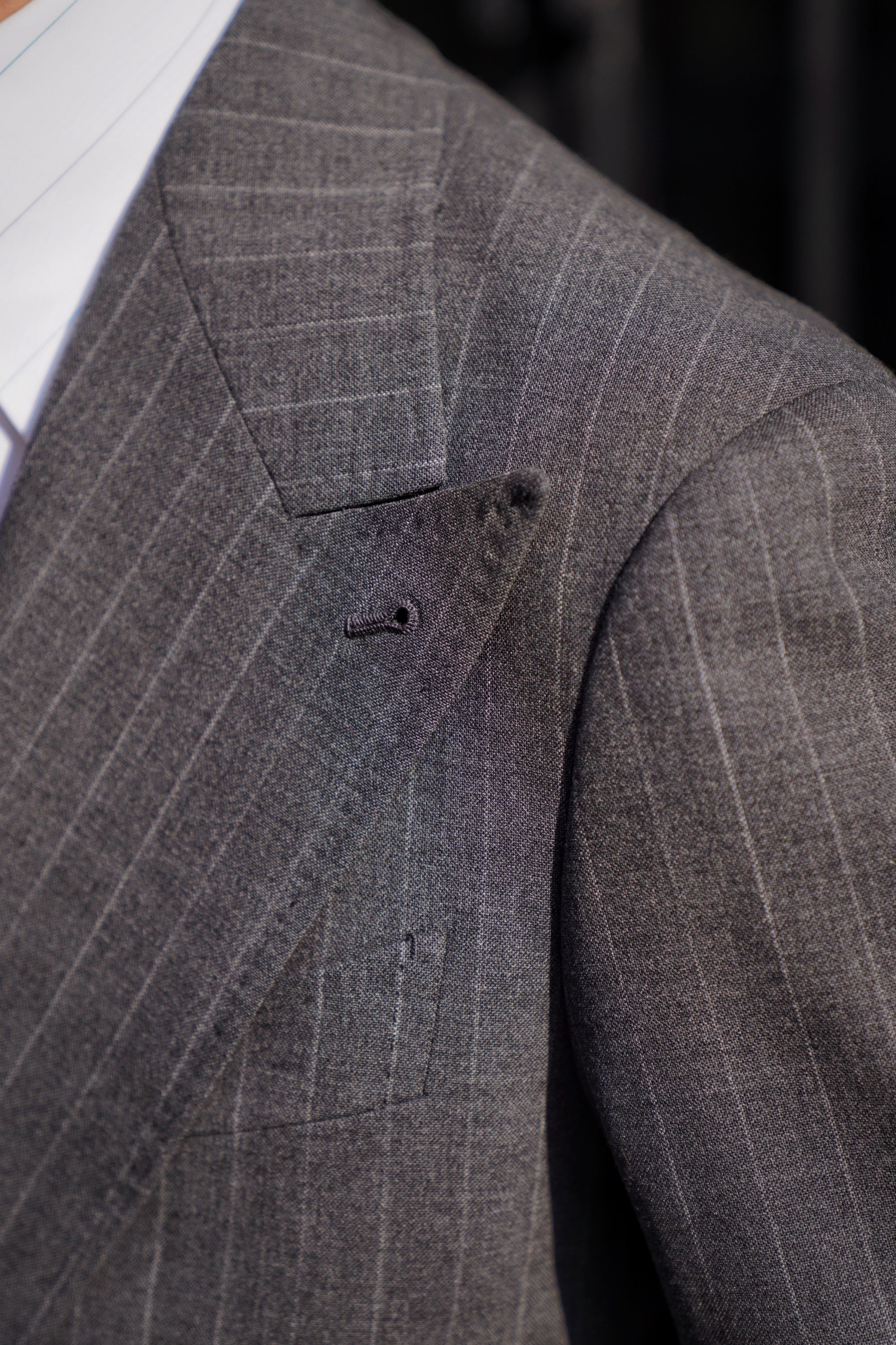 Mid Grey Pinstripe Wool Suit #306