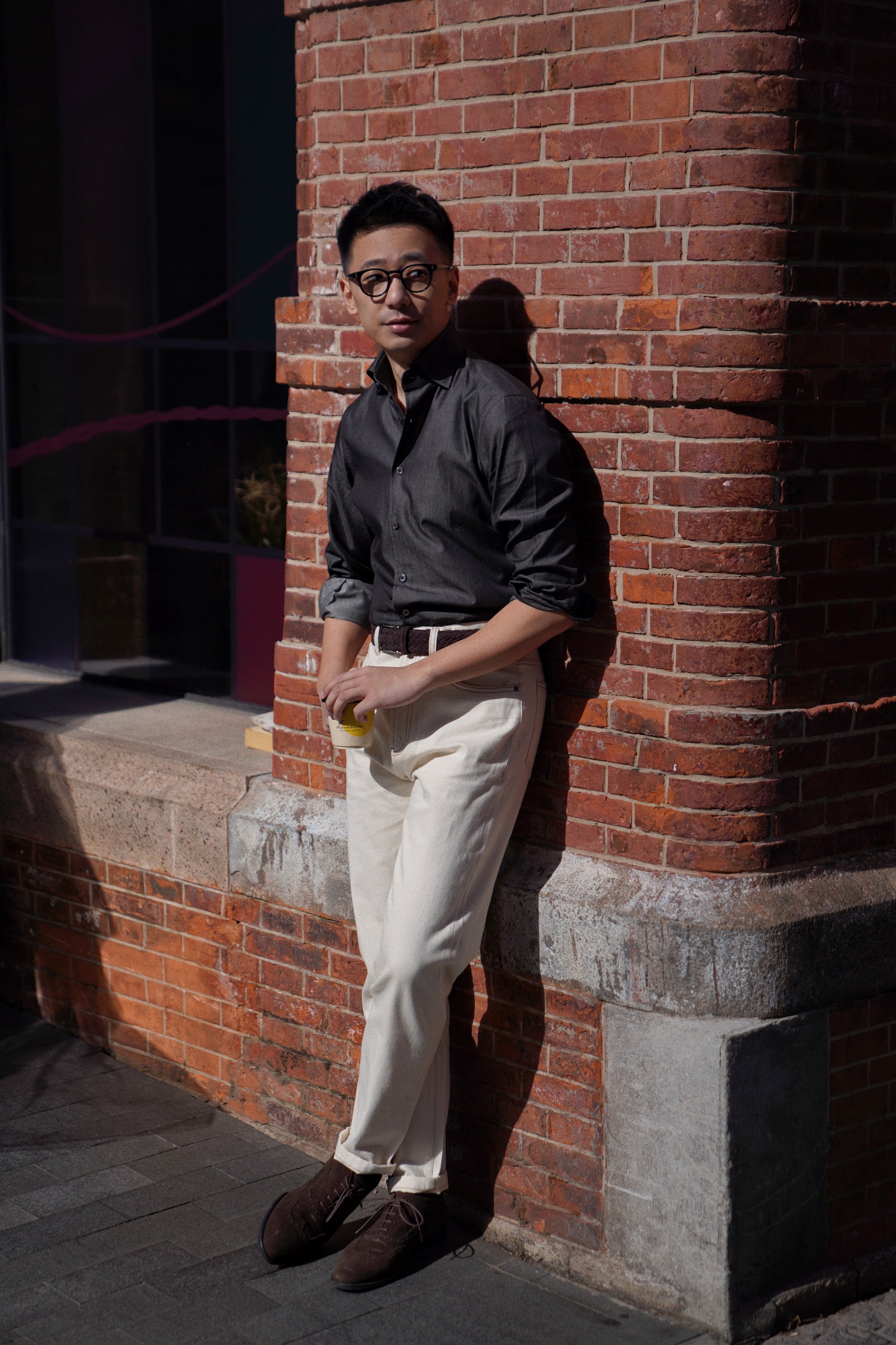 MTO Hand-stitched Black Denim Shirt #18