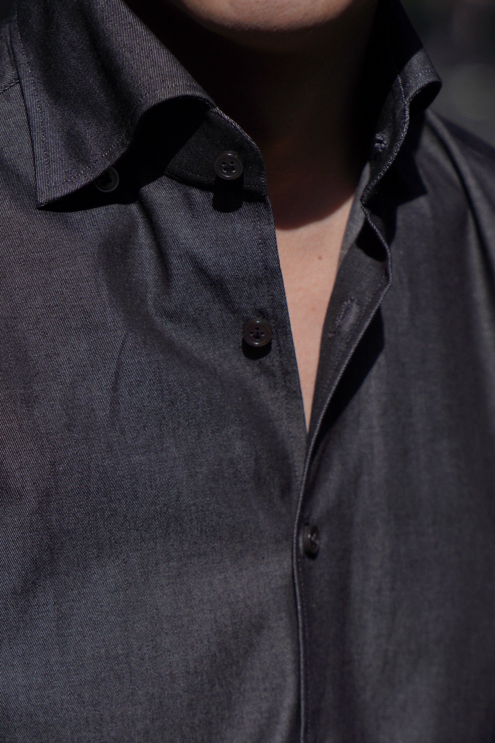 MTO Hand-stitched Black Denim Shirt #18