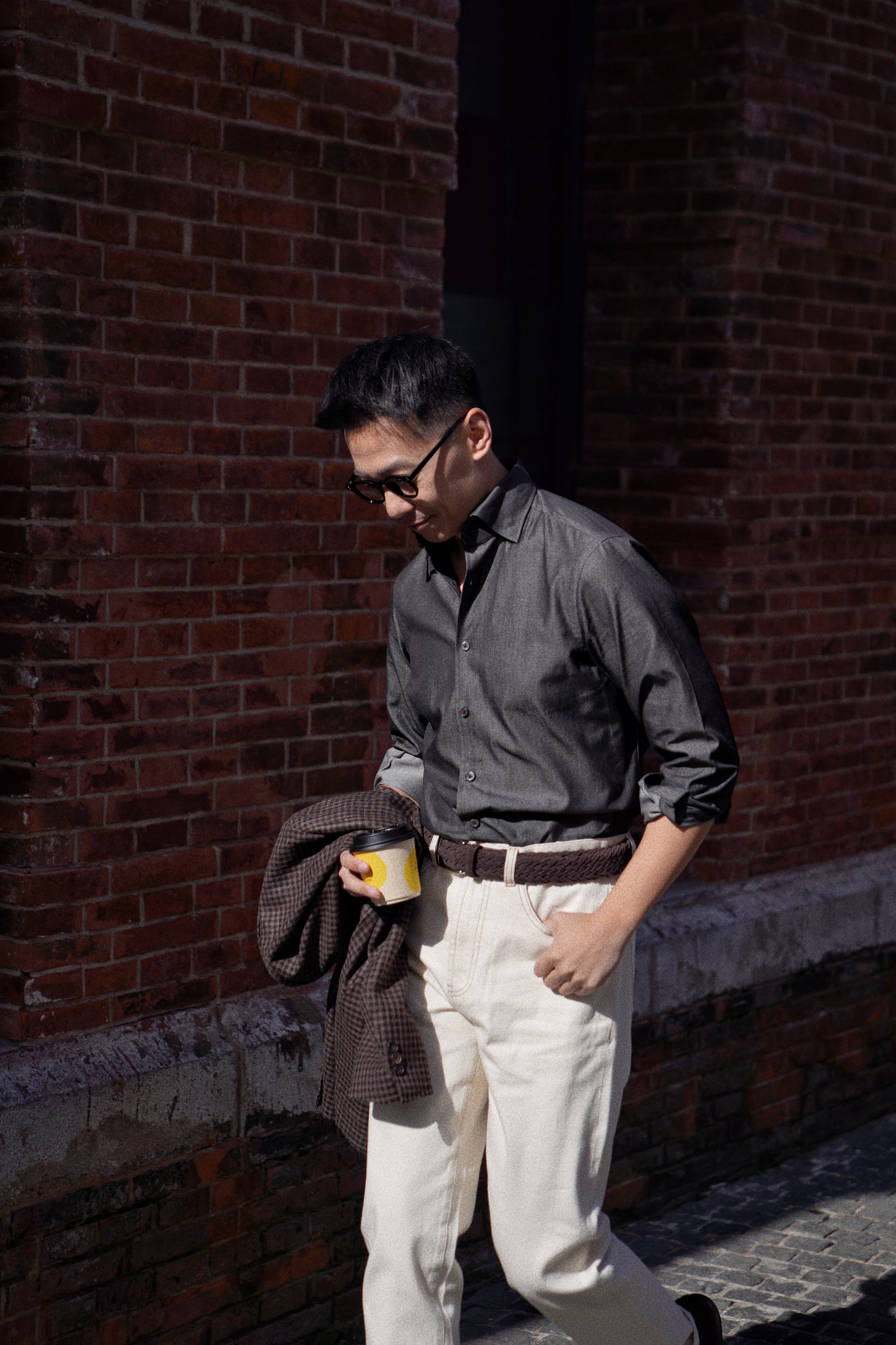 MTO Hand-stitched Black Denim Shirt #18