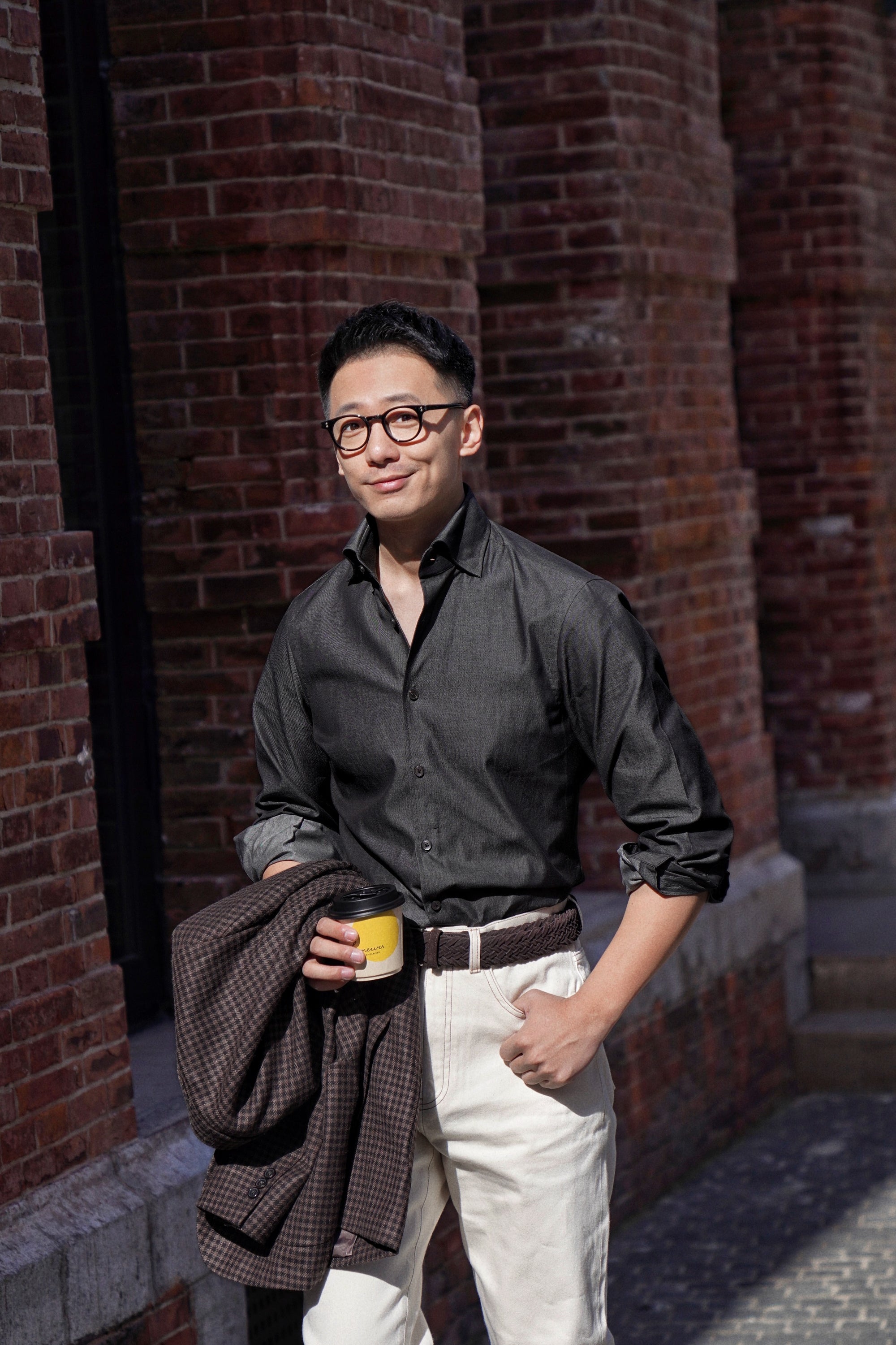 MTO Hand-stitched Black Denim Shirt #18