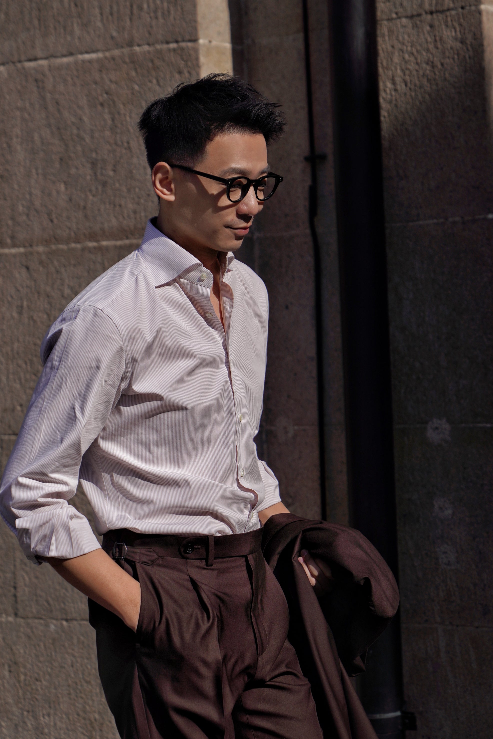 MTO Light Khaki Stripe Shirt