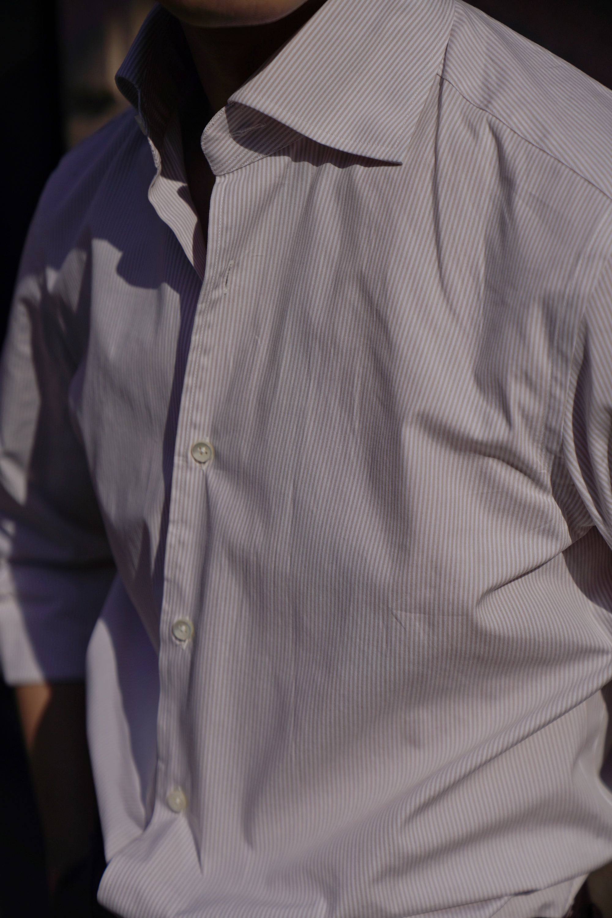 MTO Light Khaki Stripe Shirt
