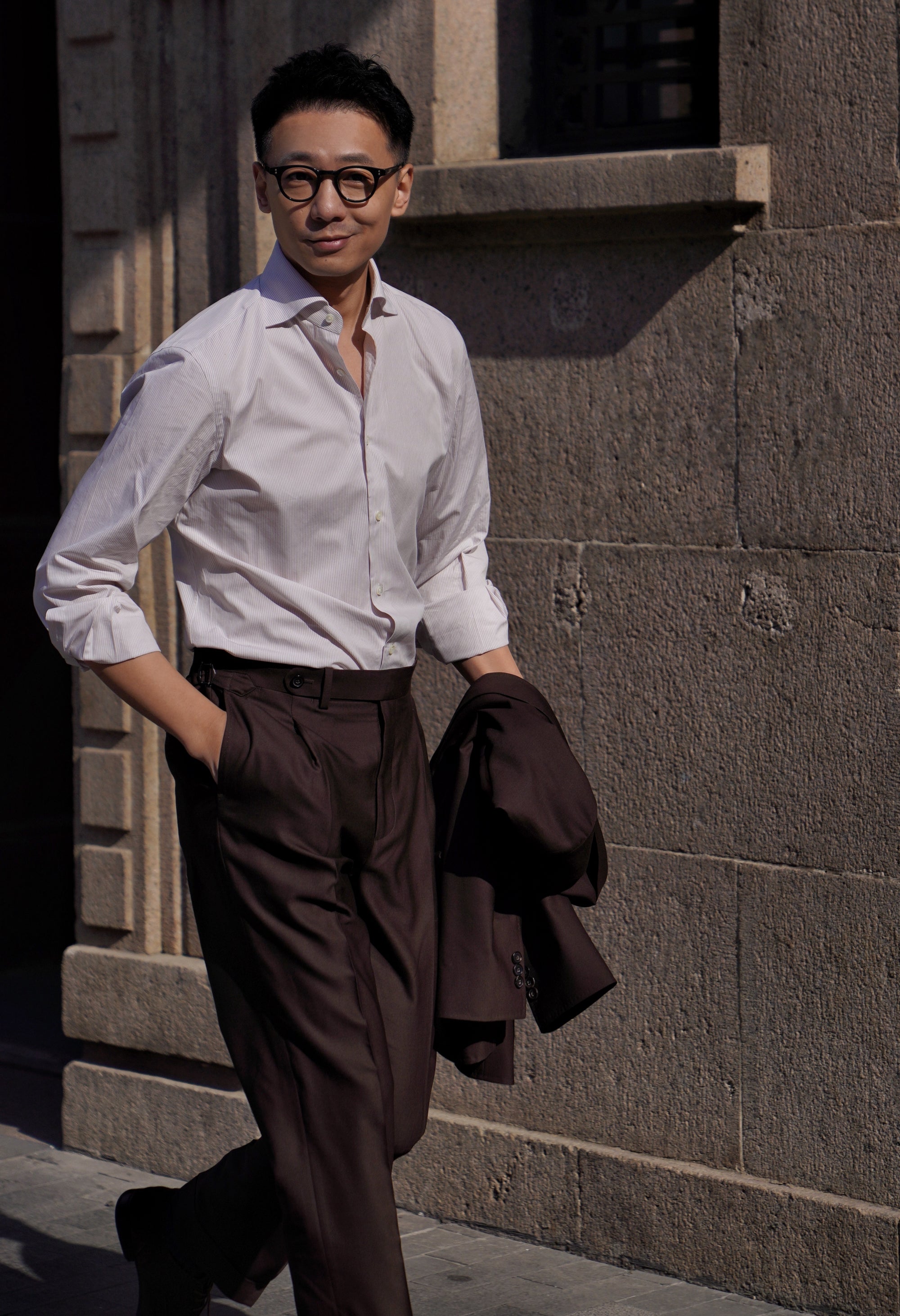 MTO Light Khaki Stripe Shirt