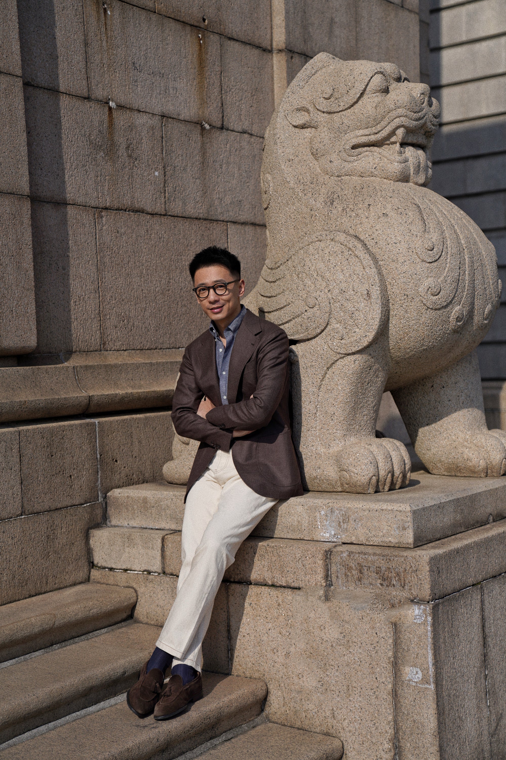 MTO Indigo Cotton Linen Blending Shirt