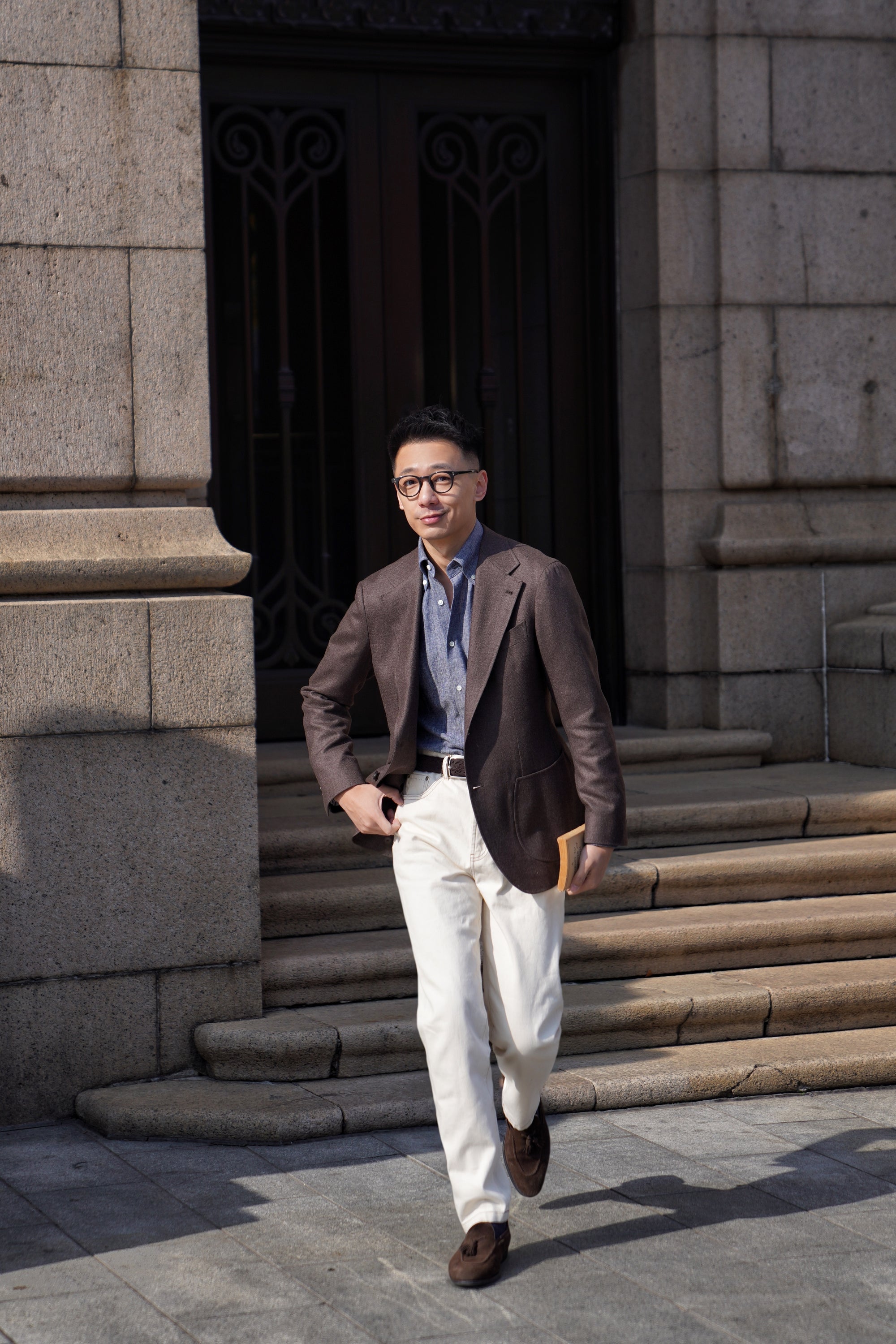 MTO Indigo Cotton Linen Blending Shirt