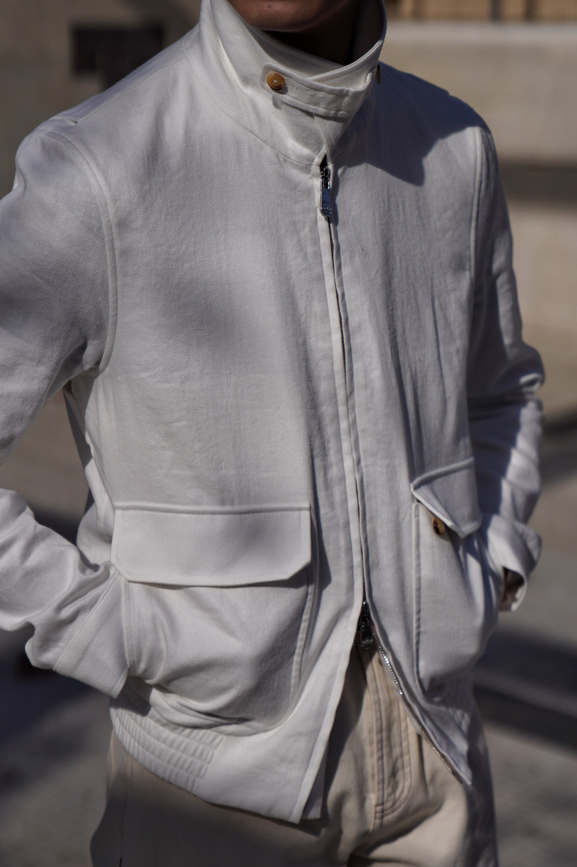 Beige Cotton Linen A2 Jacket