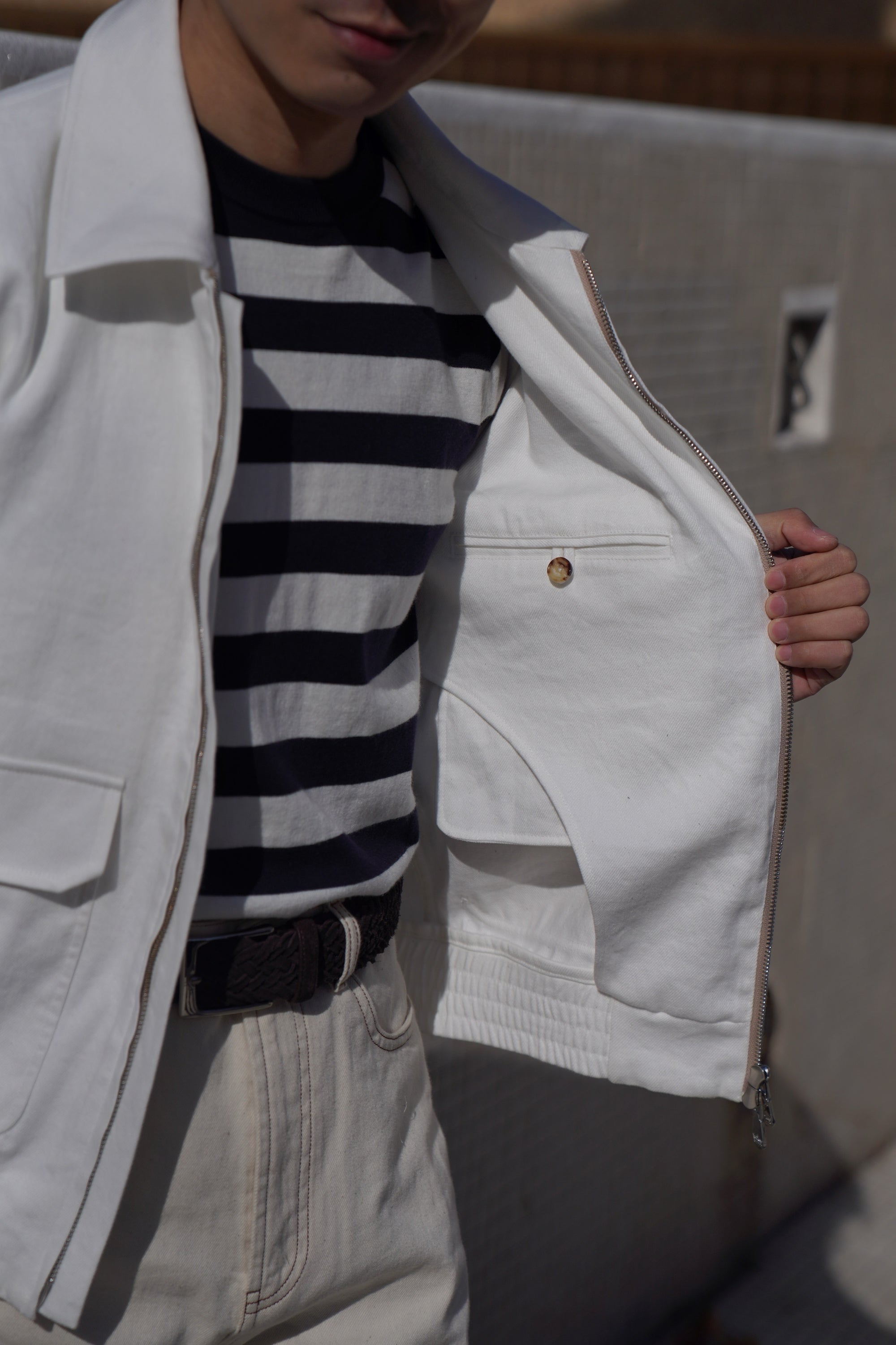 Beige Cotton Linen A2 Jacket